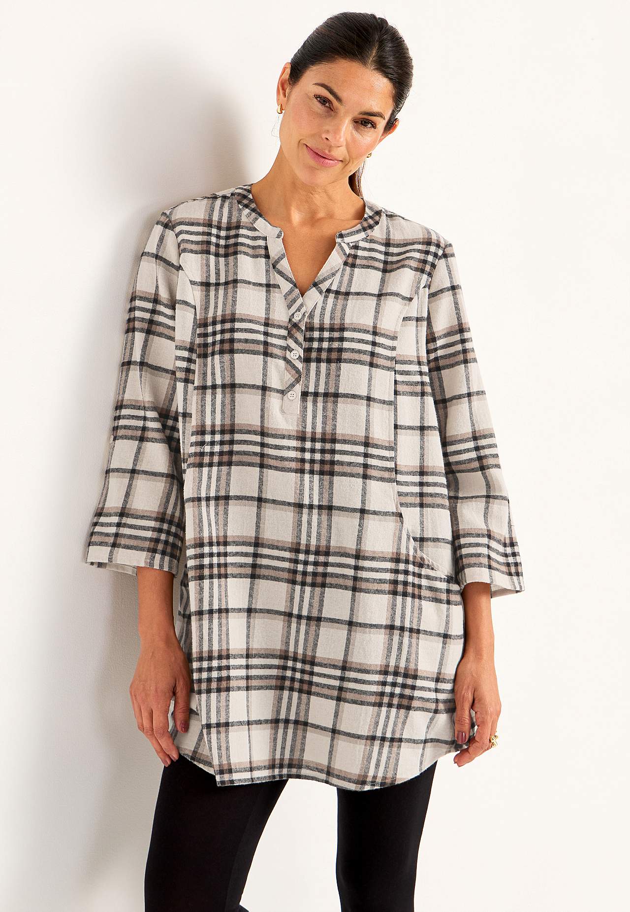Tunika flanellista taskuilla