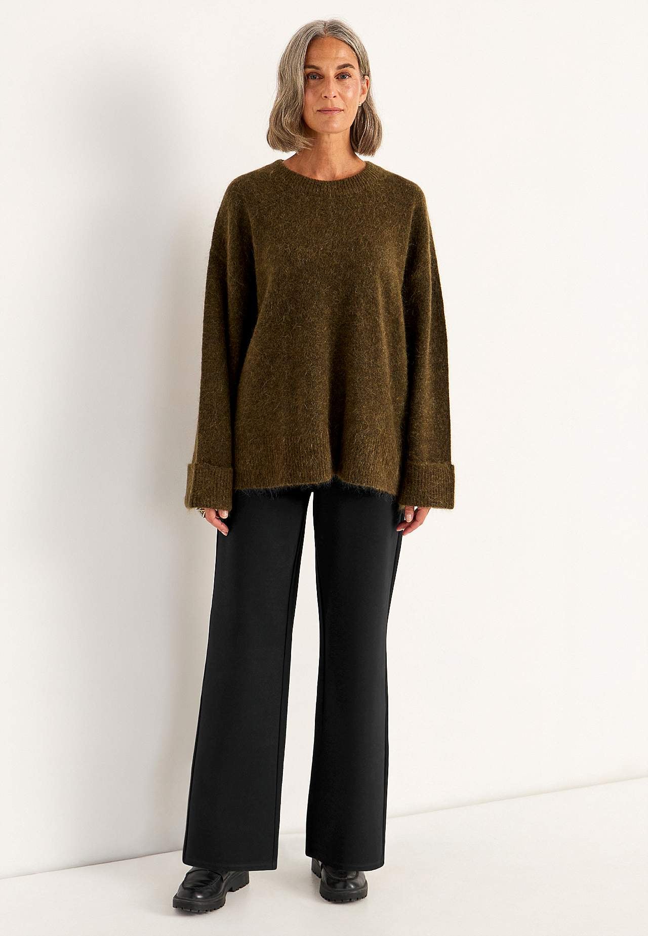 Leveät Premium housut punto-di-roma-trikoosta Mona