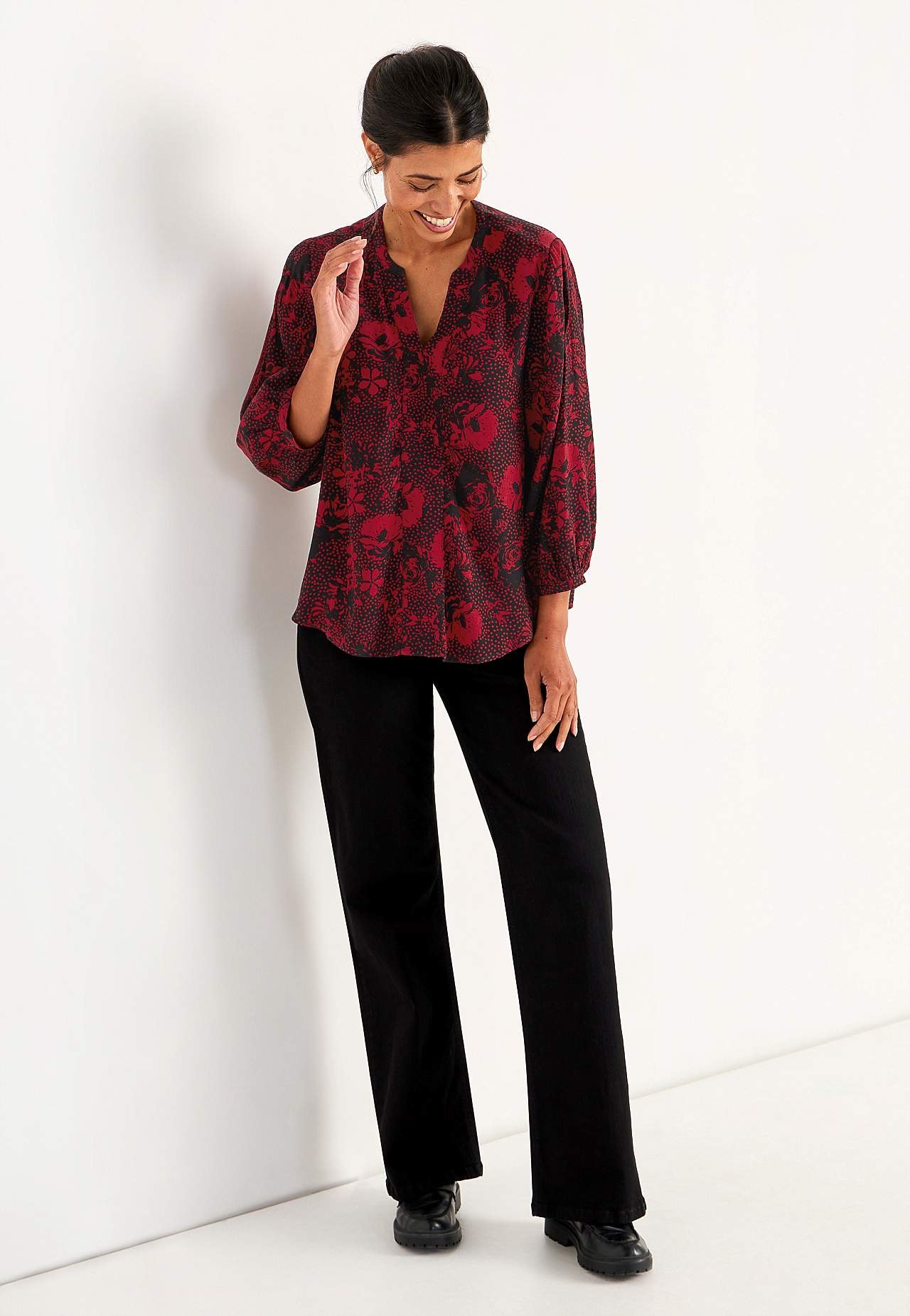 Kudottu, kuviollinen pusero