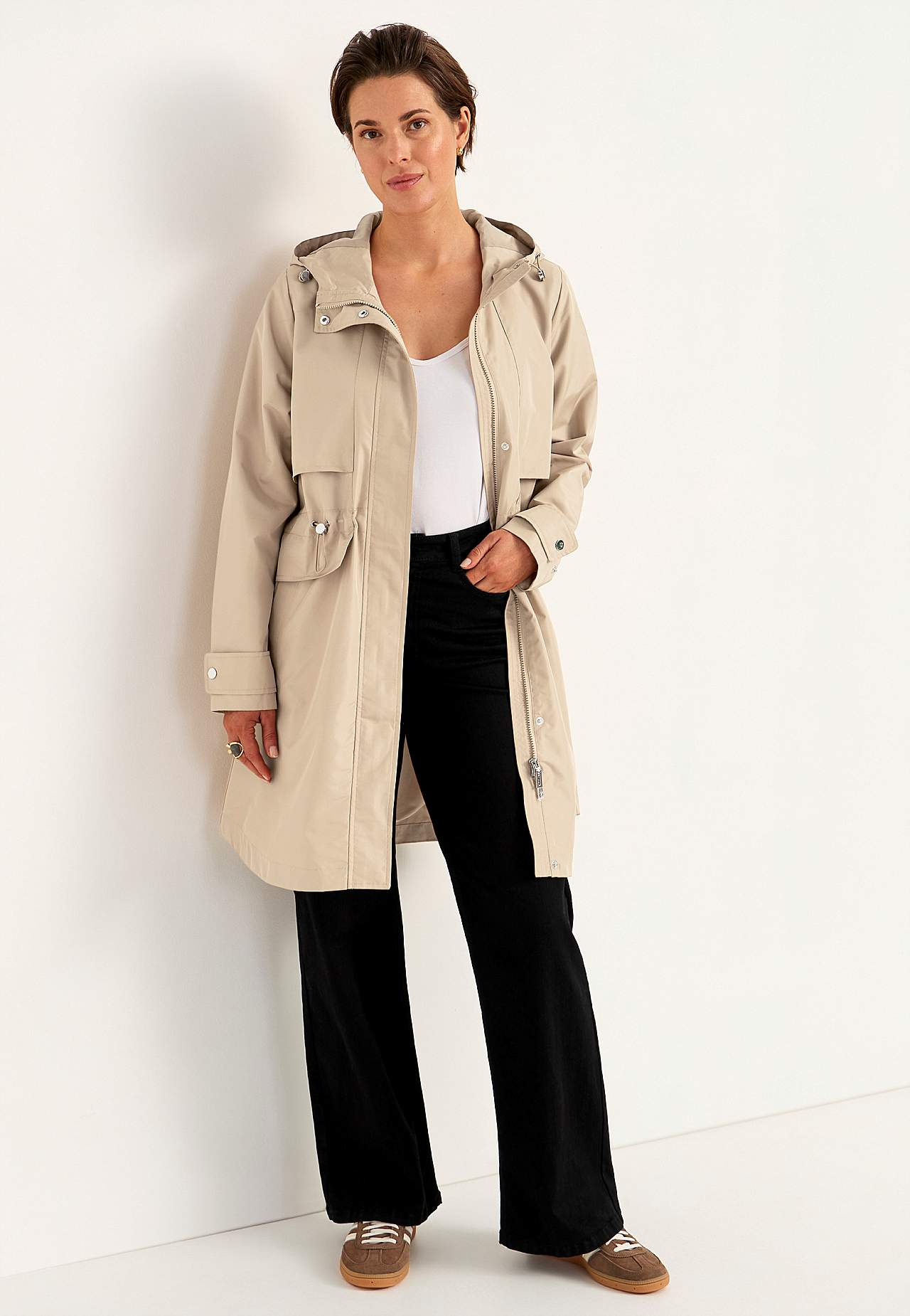 Tyylikäs, vuorattu parka