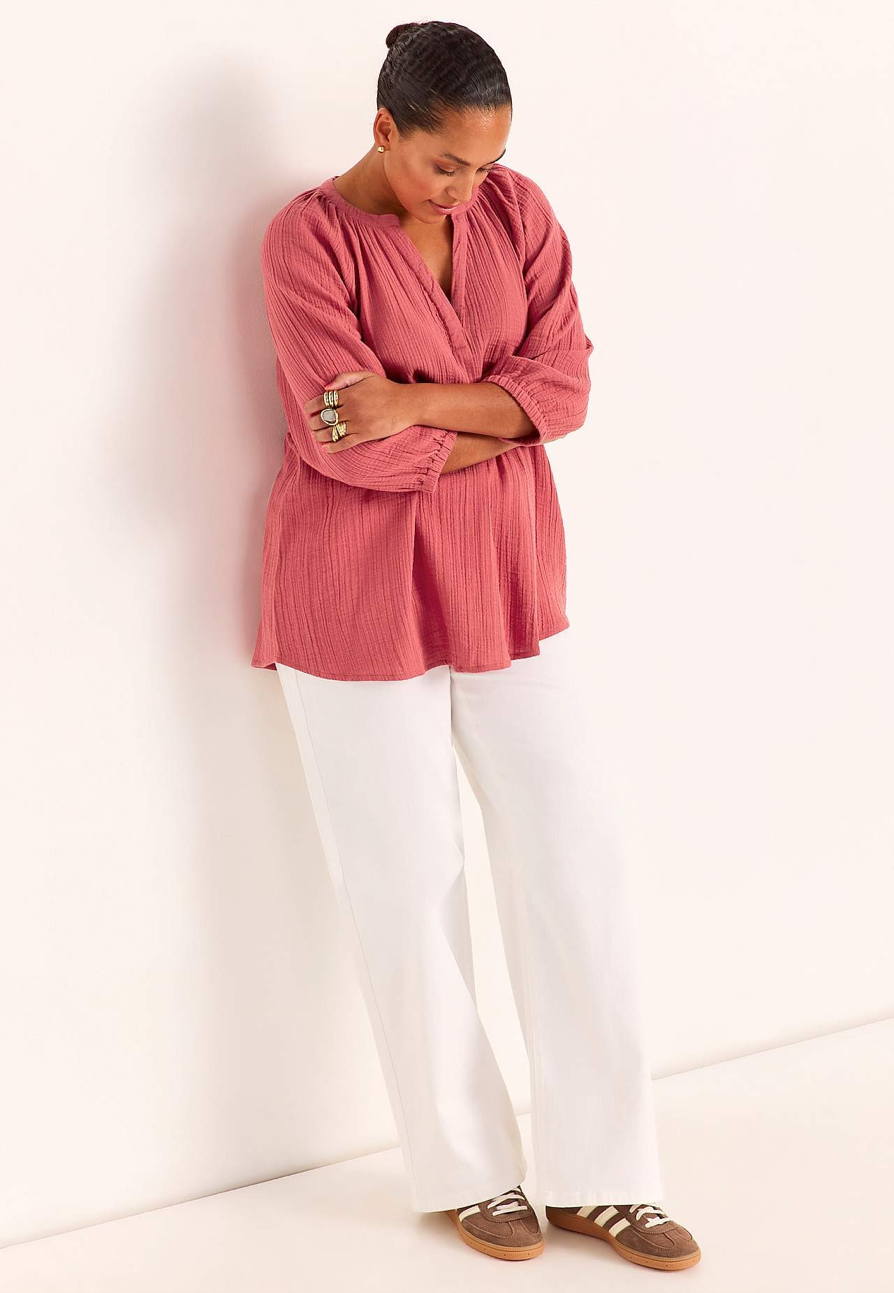 Tunika rypytetystä puuvillasta