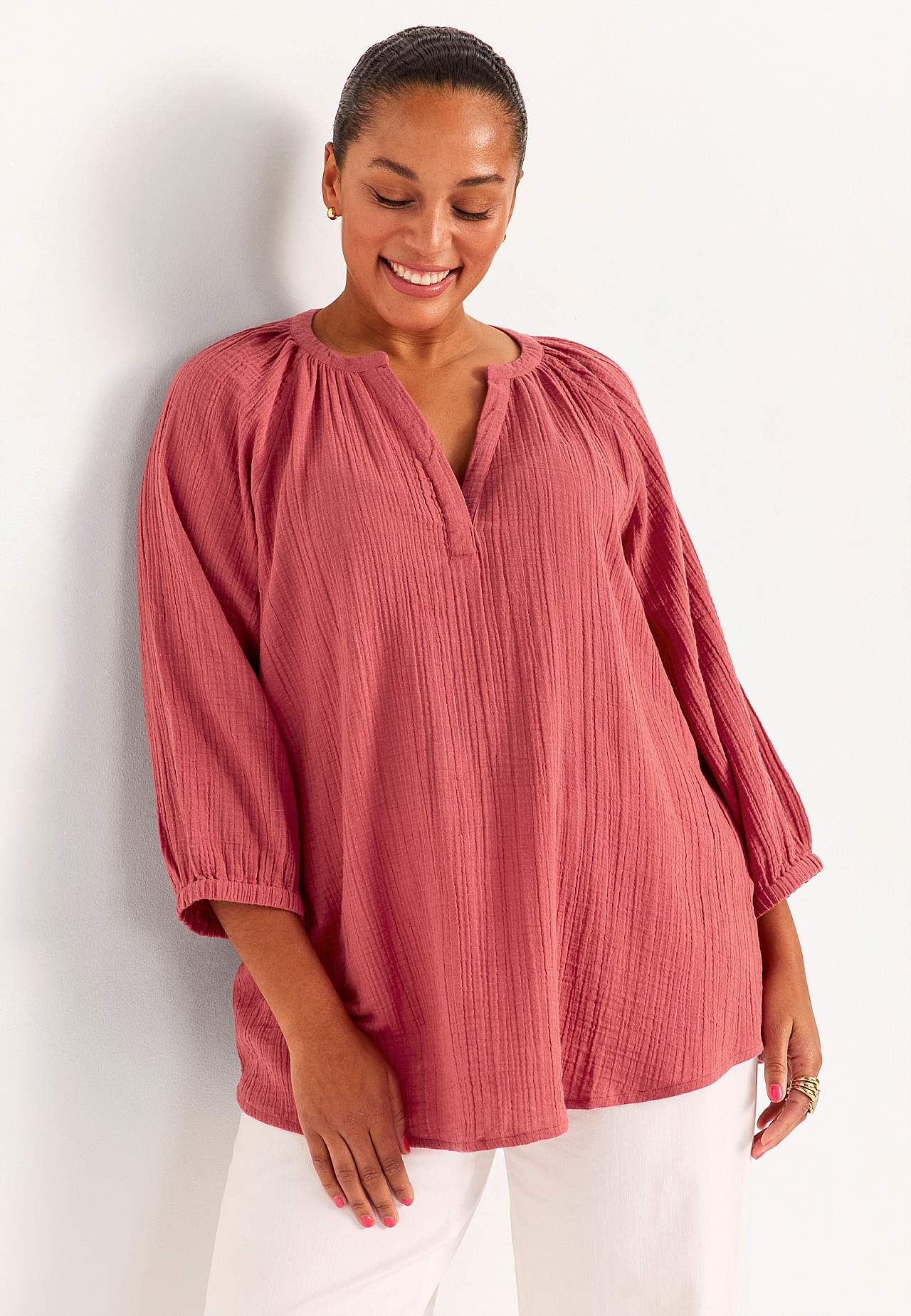 Tunika rypytetystä puuvillasta