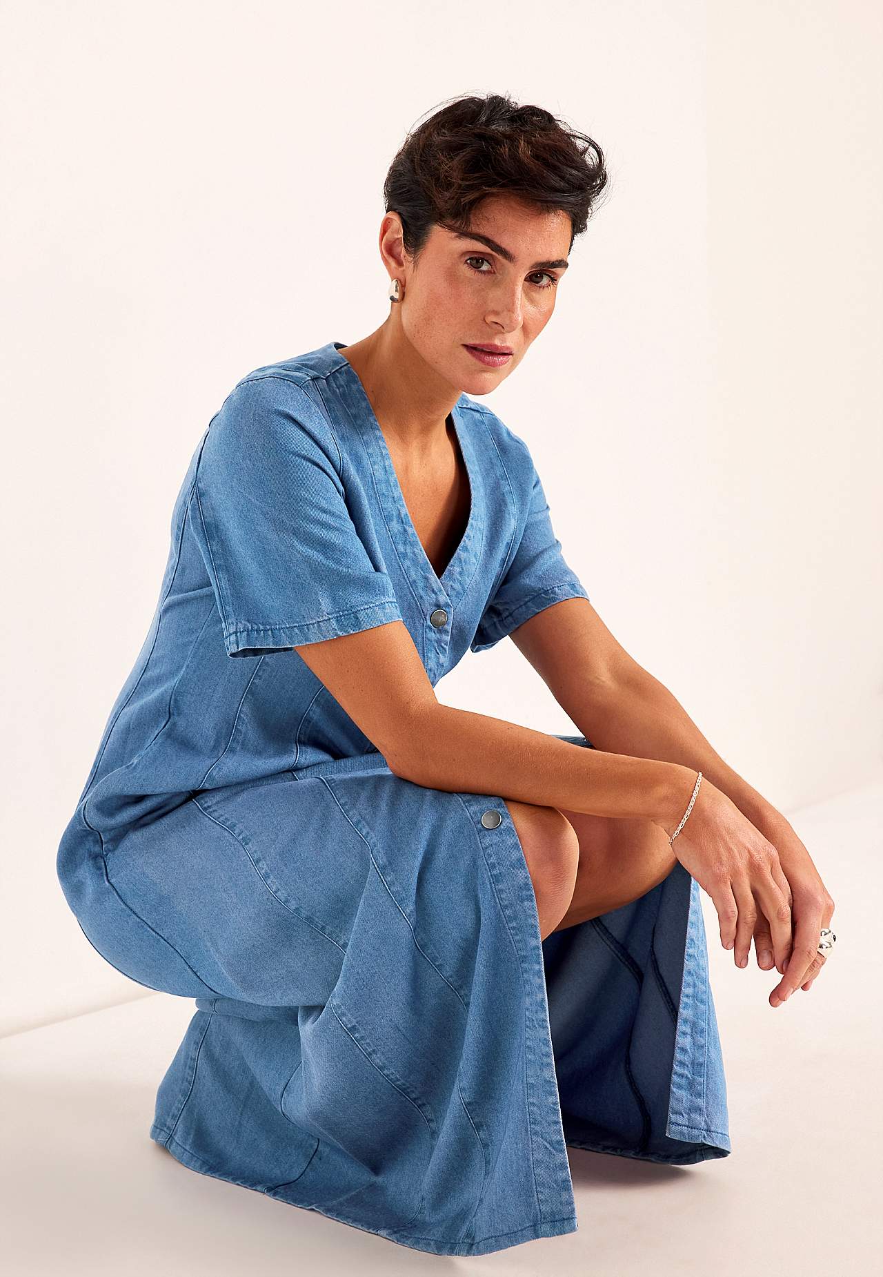 Erittäin Premium pehmeä farkkumekko napeilla