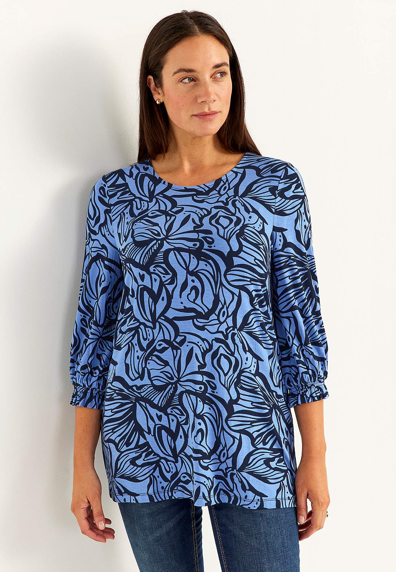 Trikootunika smokkidetaljilla