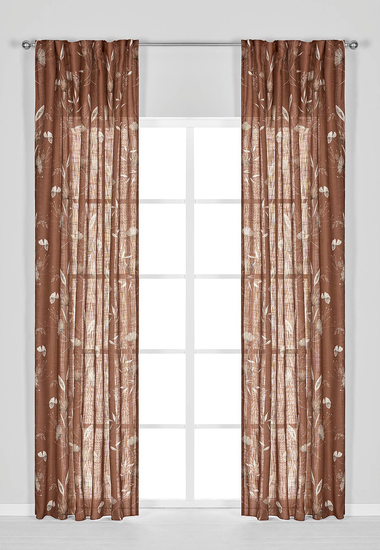 Kukkakuvioiset monitoimiverhot 2 kpl/pakkaus