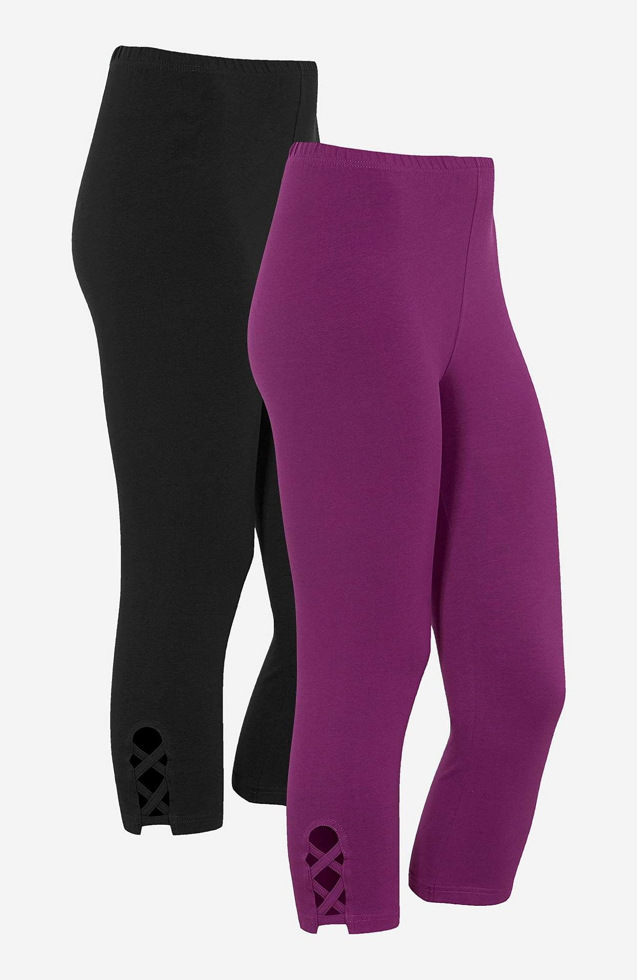 Caprileggingsit kivoilla yksityiskohdilla 2 kpl/pakkaus