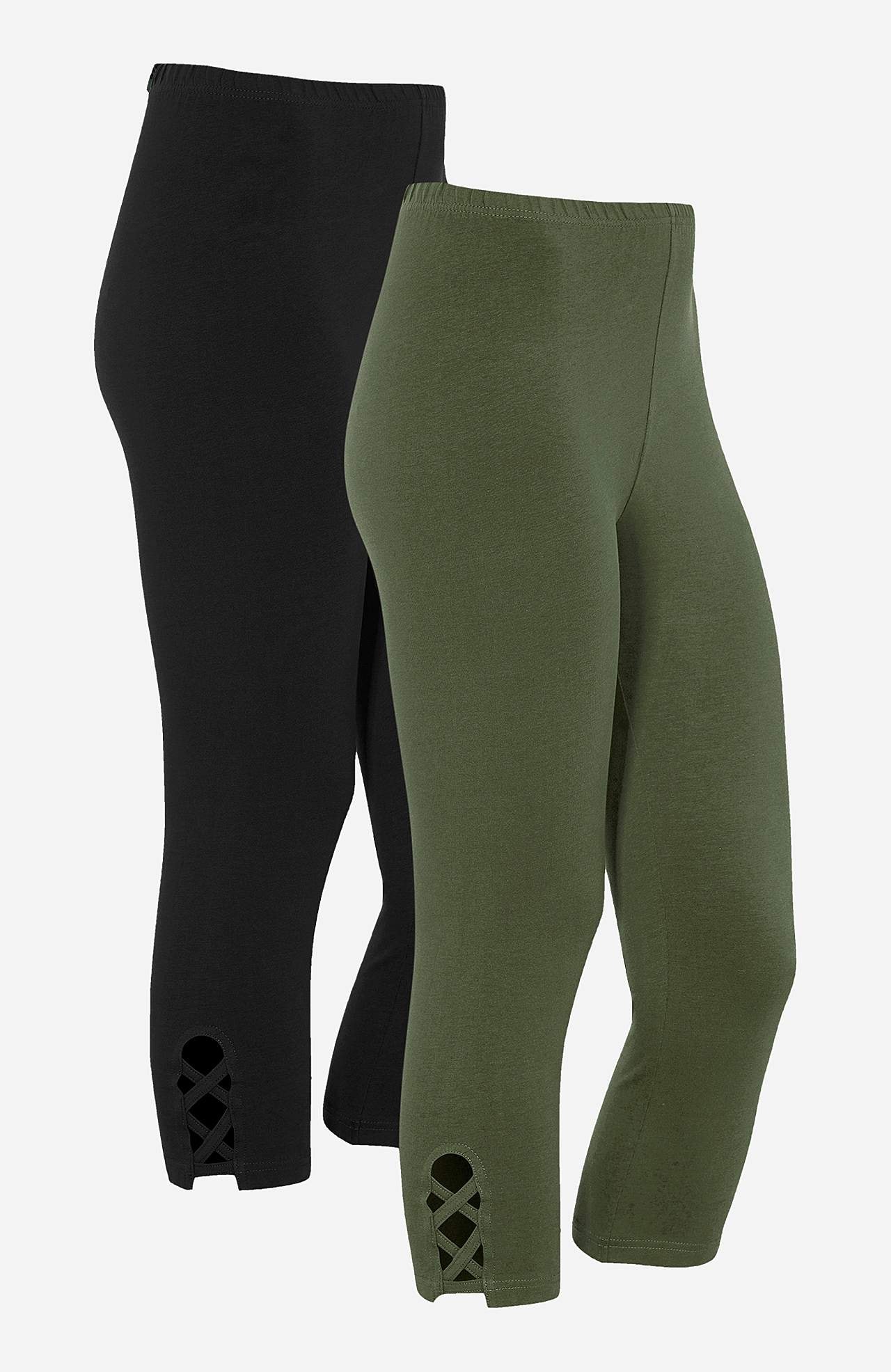 Caprileggingsit kivoilla yksityiskohdilla 2 kpl/pakkaus