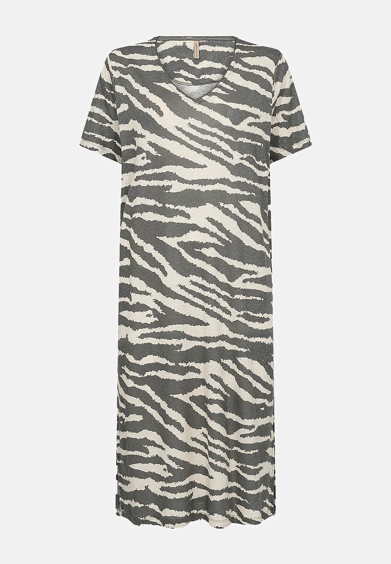Kuvioitu mekko pellavasta ja Tencel®-kankaasta Lenise