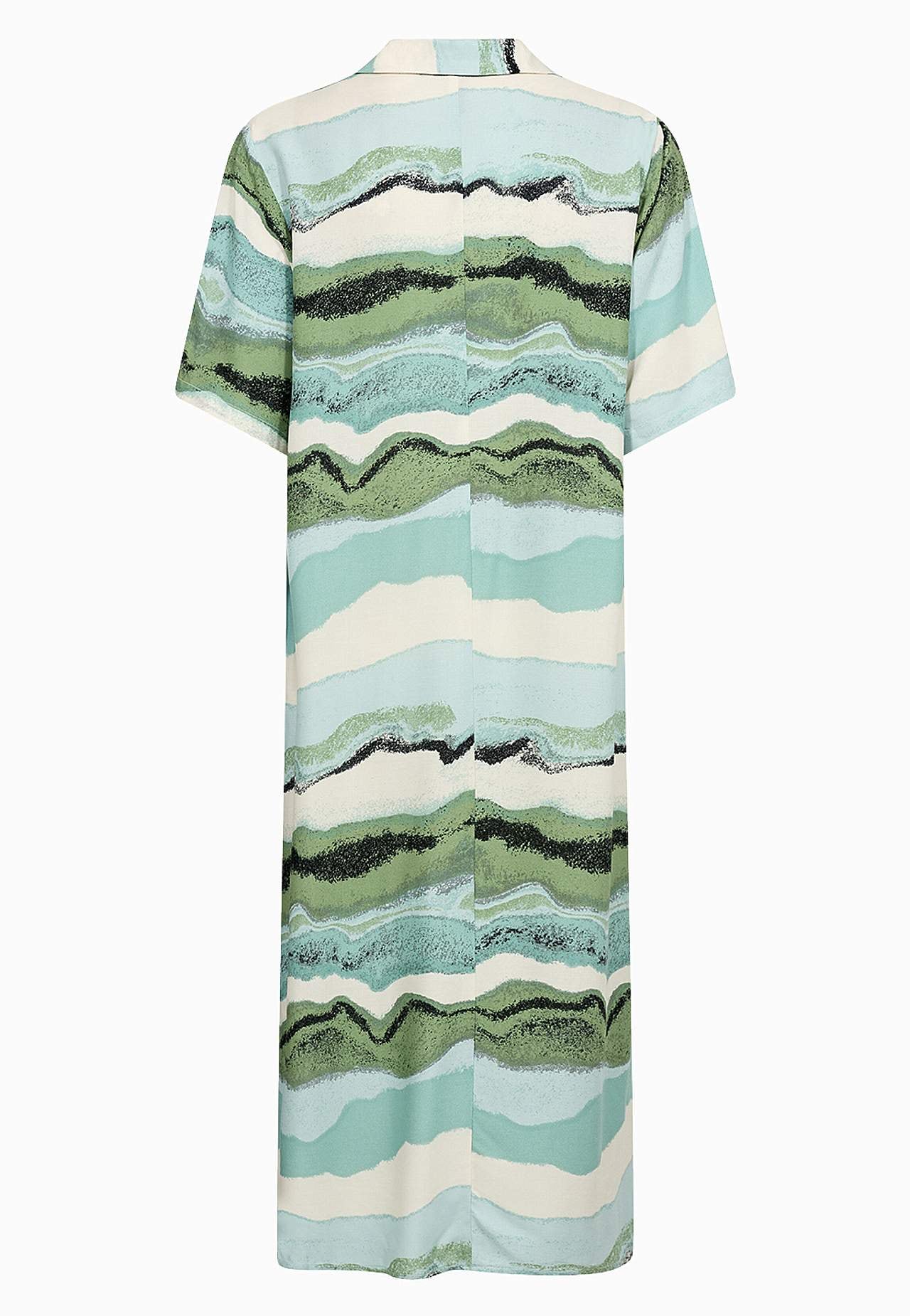 Kuviollinen mekko paidan kauluksella