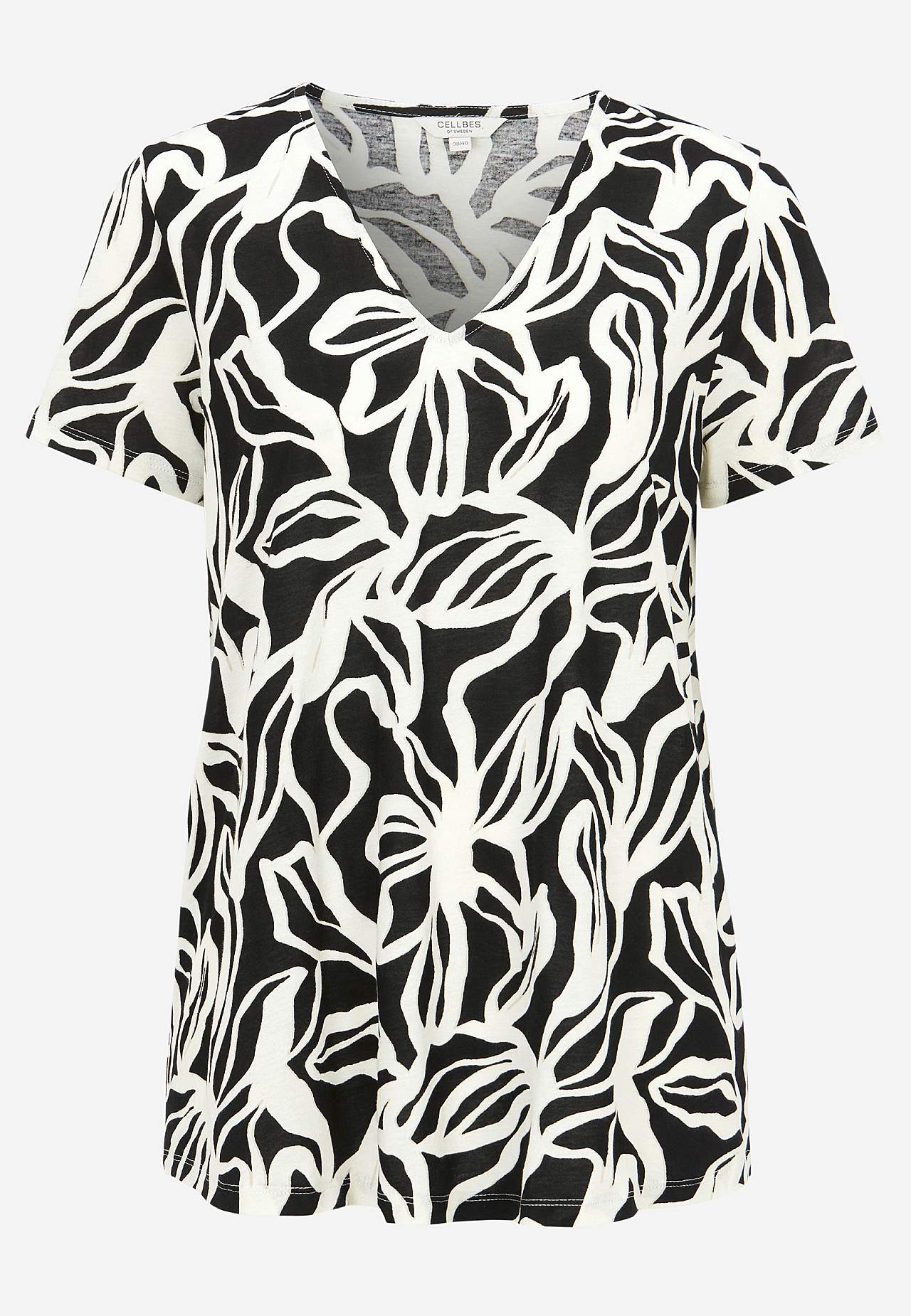 Pehmeä trikootoppi v-pääntiellä