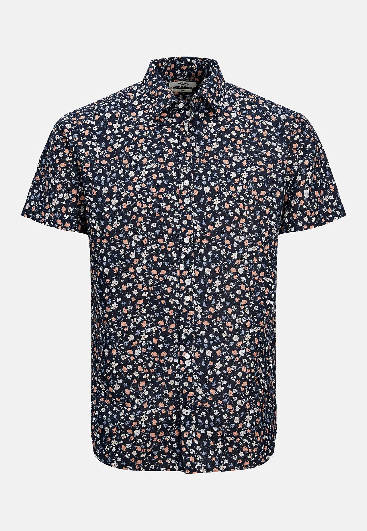 Kuvioitu paita puuvilla-pellavaseoksesta Summer Print