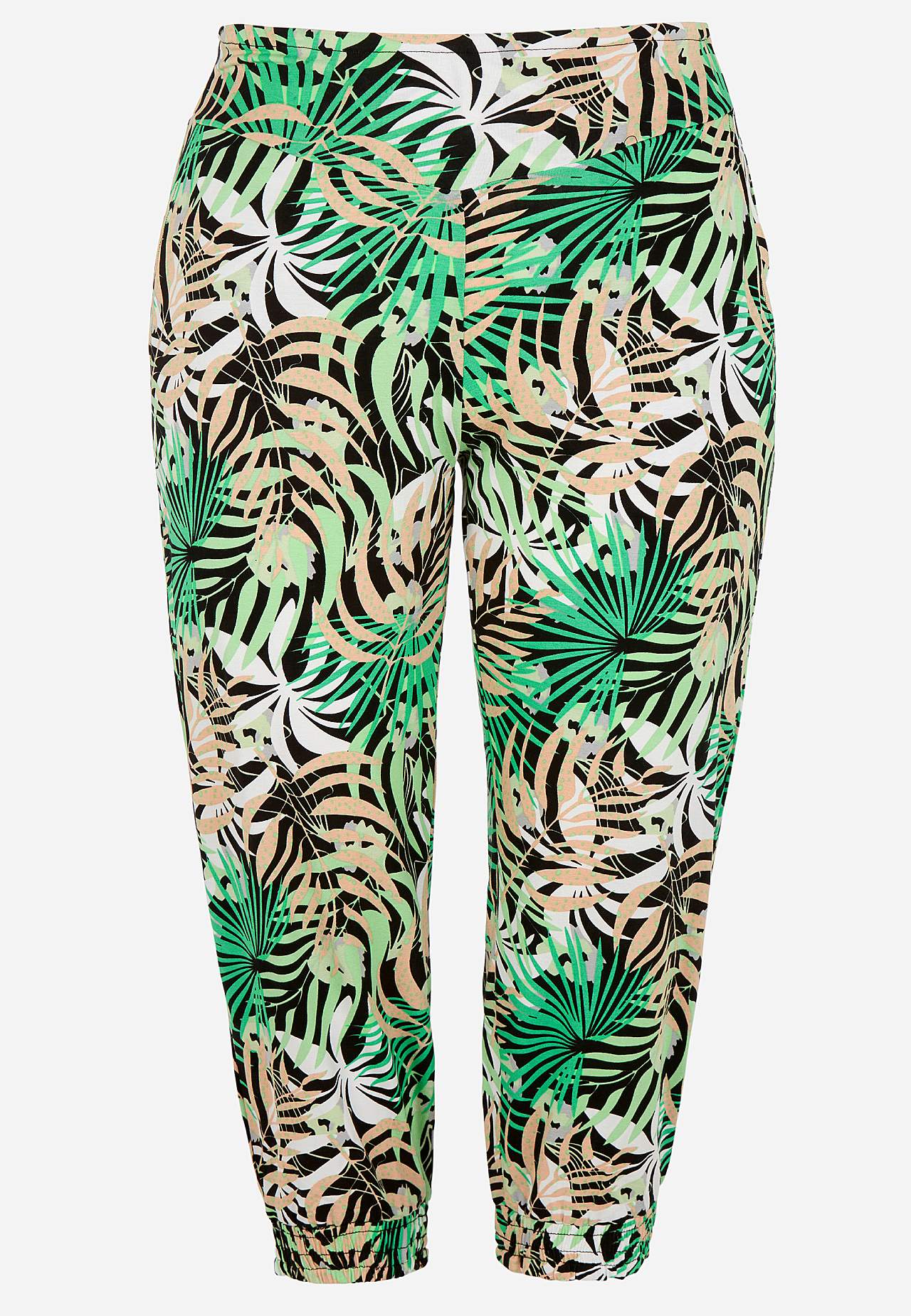 Kuviolliset caprihousut trikoosta