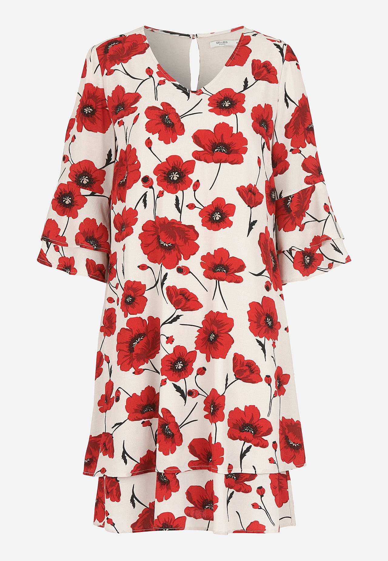 Röyhelöhihainen kerrostettu mekko