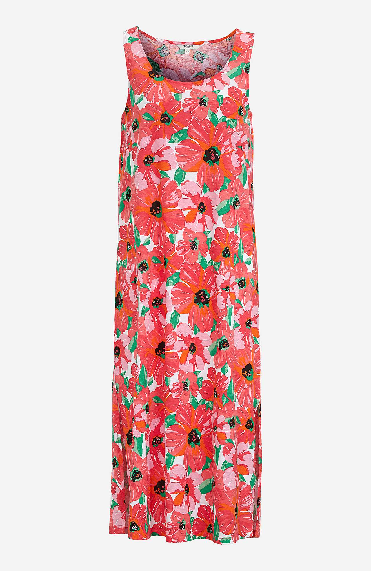 Pitkä, kuviollinen trikoomekko