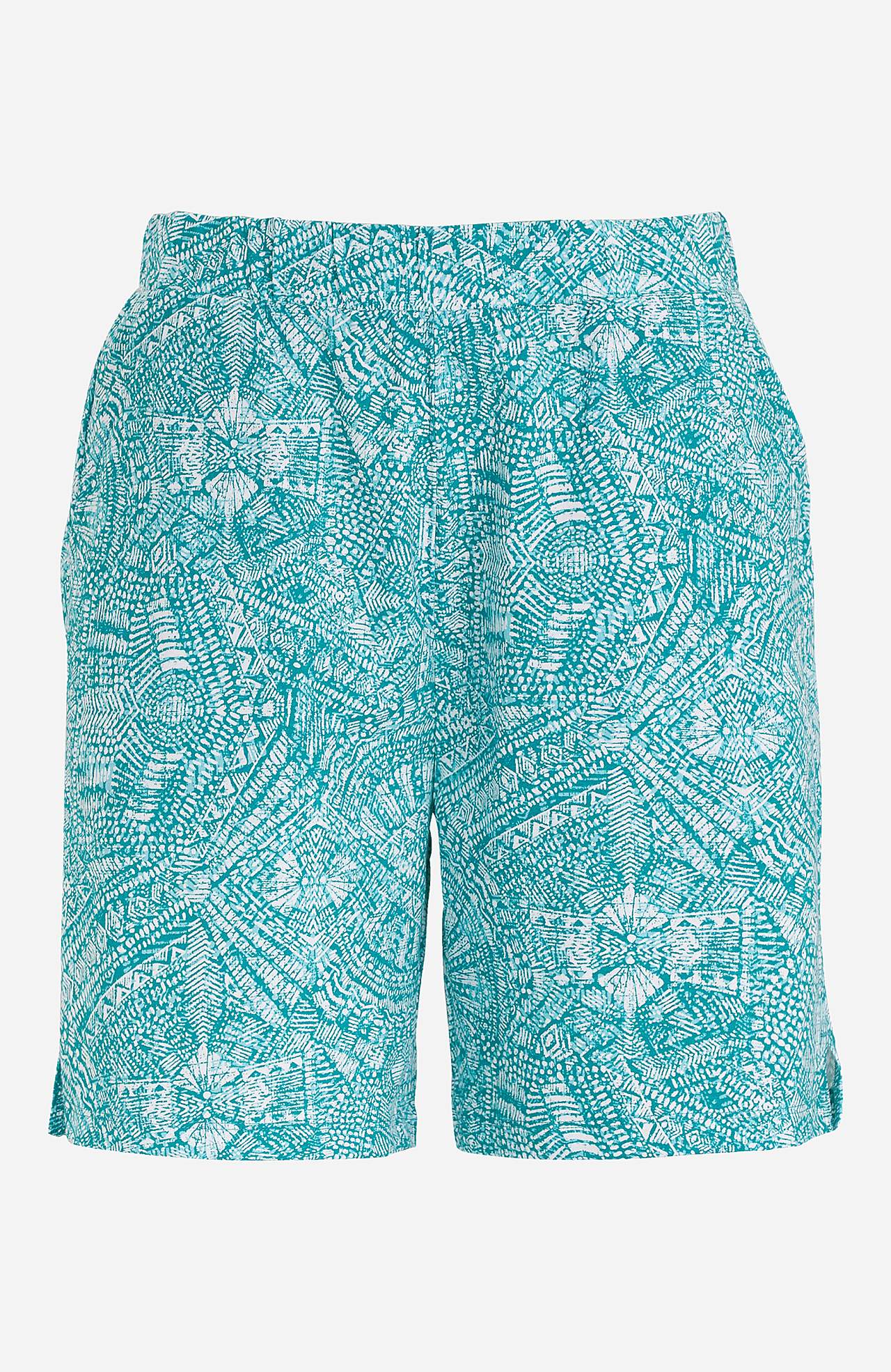 Kuviolliset shortsit trikoosta Mia