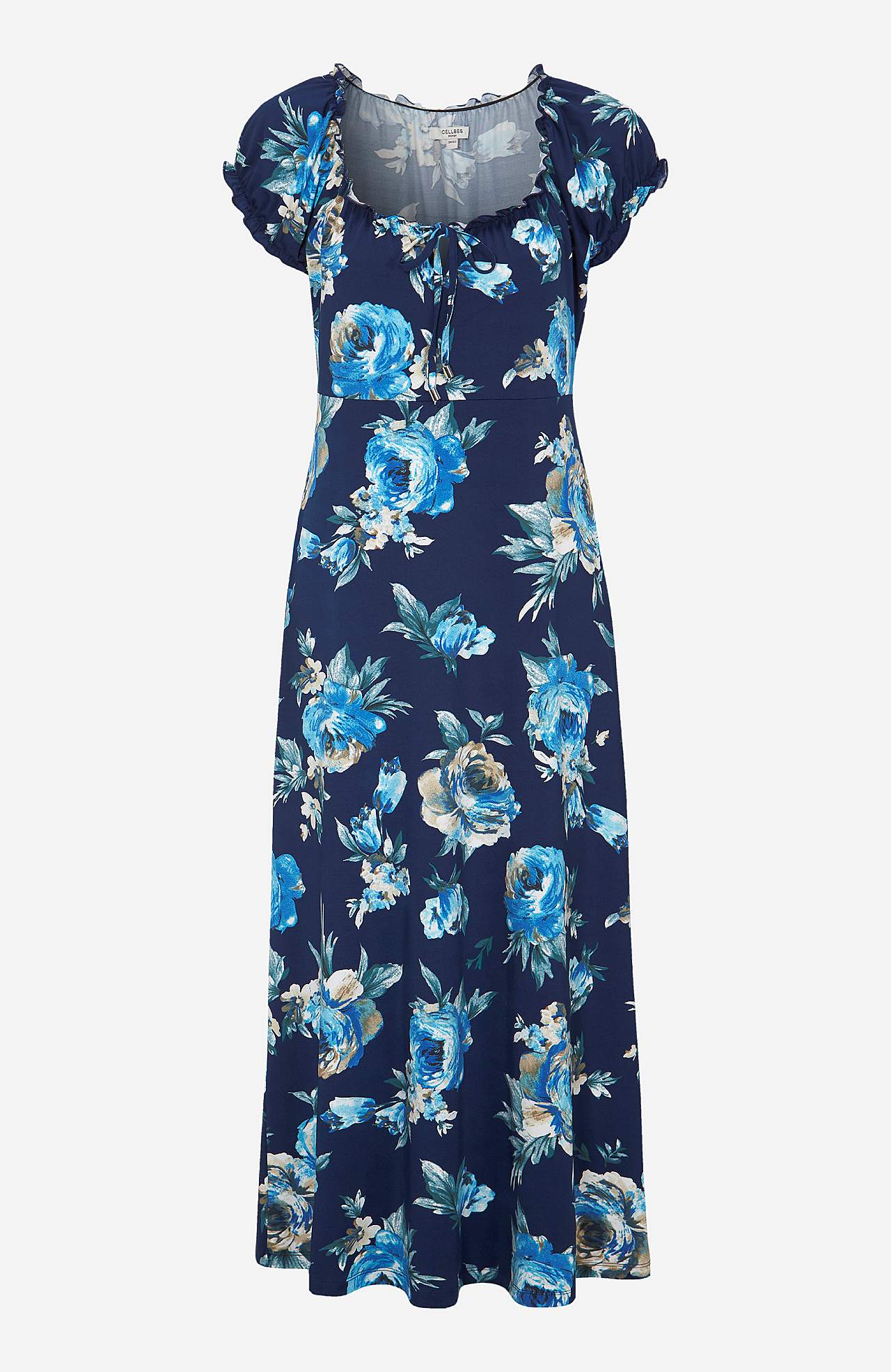Pitkä, kuvioitu off shoulder -mekko