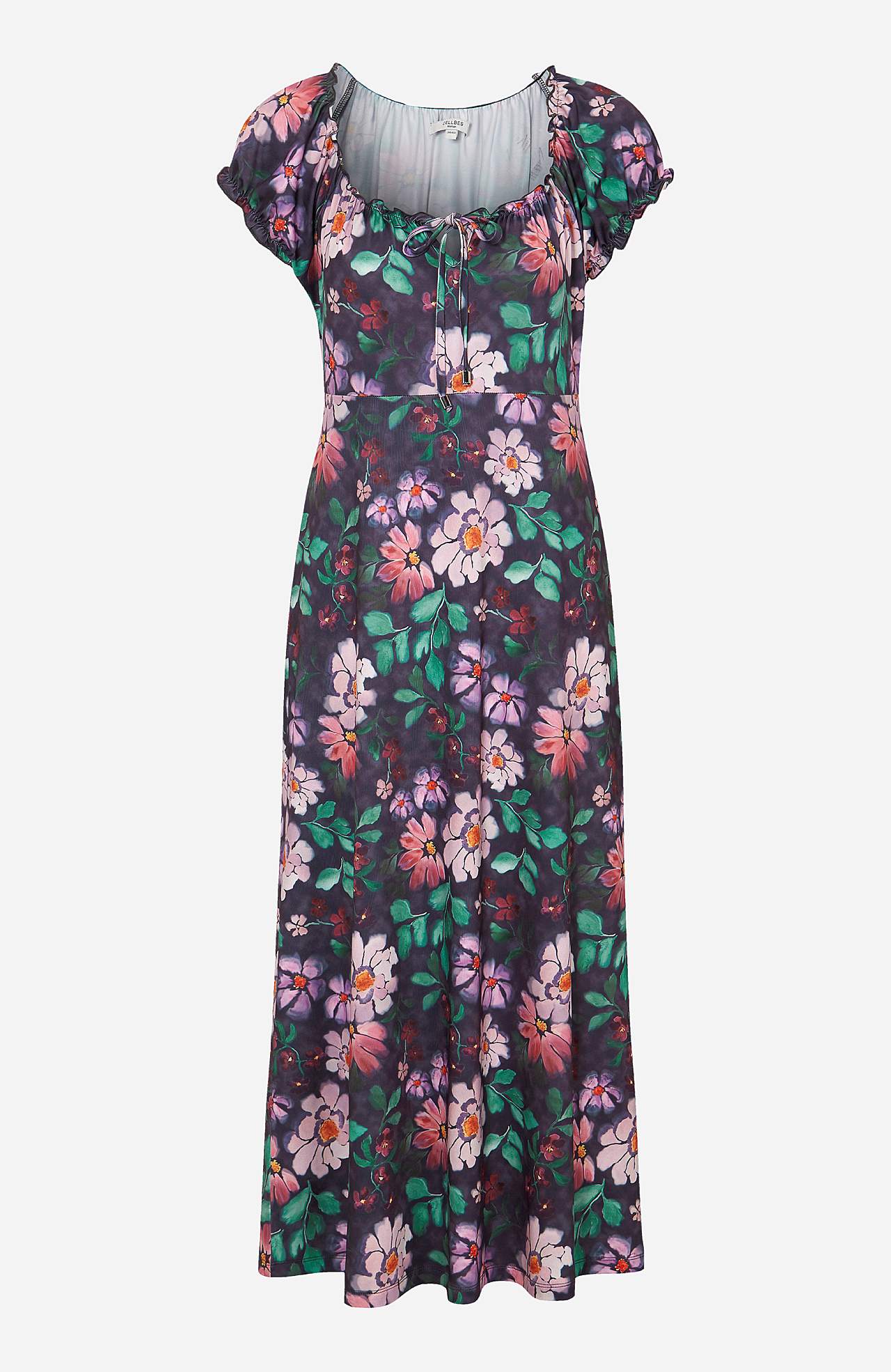 Pitkä, kuvioitu off shoulder -mekko