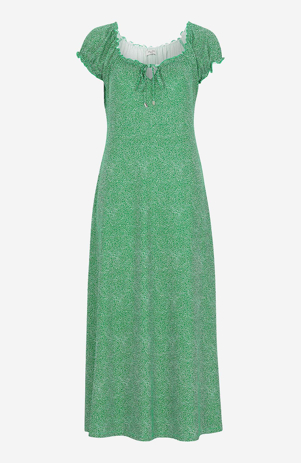 Pitkä, kuvioitu off shoulder -mekko