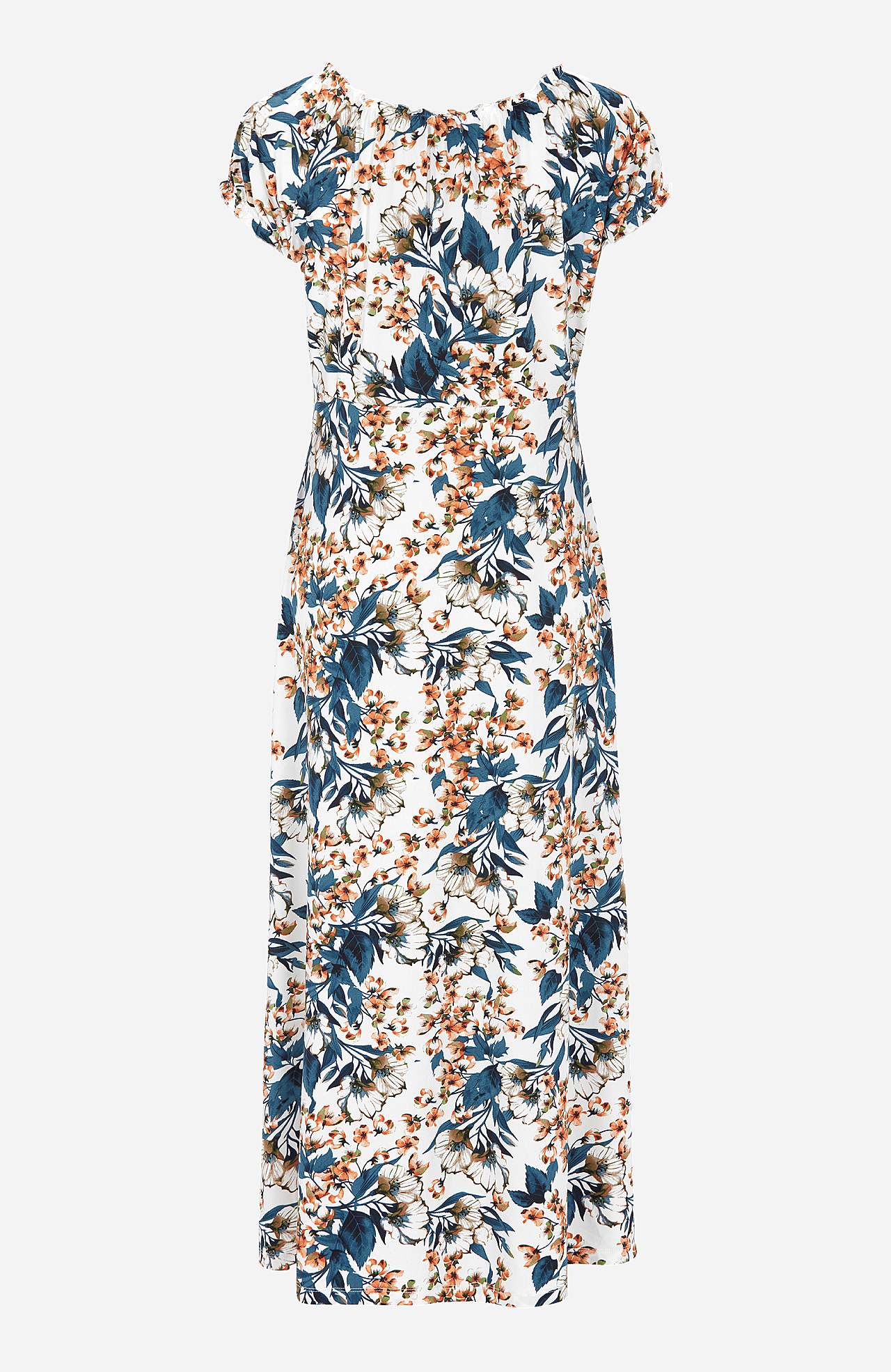 Pitkä, kuvioitu off shoulder -mekko