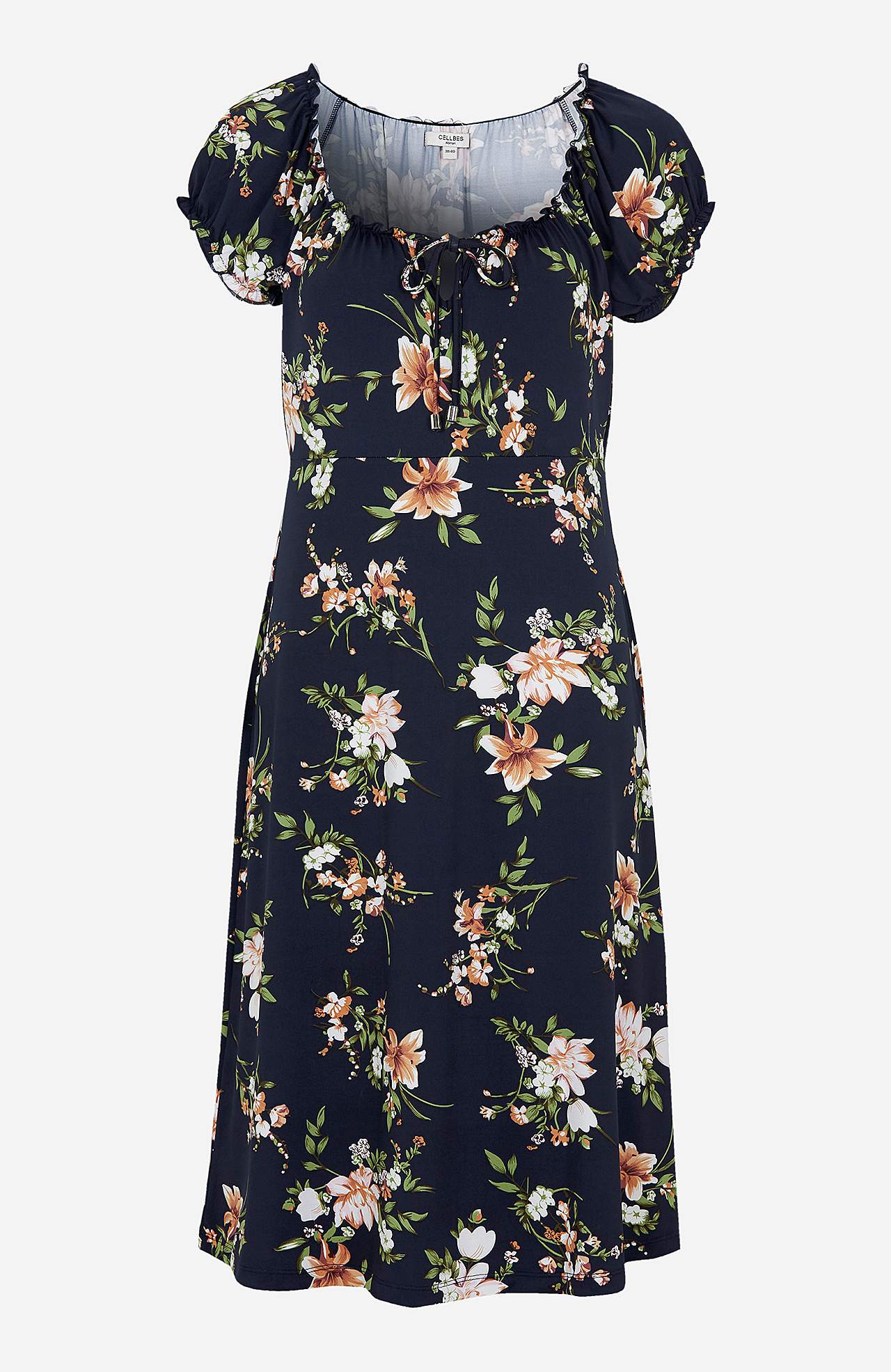 Kuviollinen off shoulder -mekko