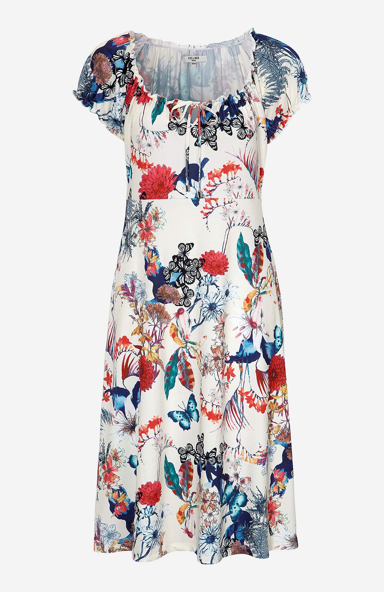 Kuviollinen off shoulder -mekko