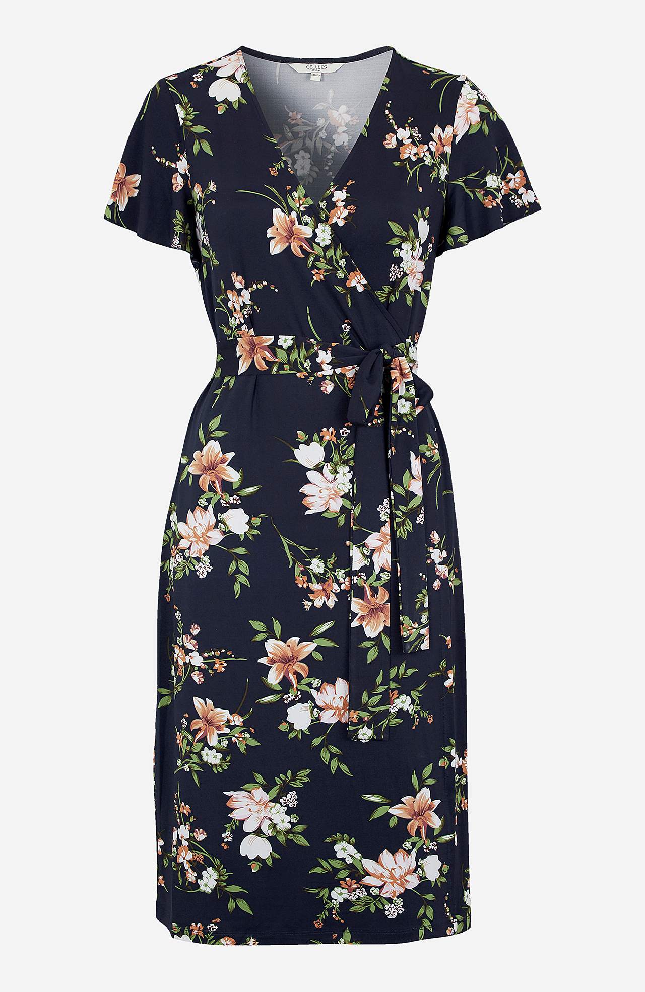 Kuviollinen kietaisumekko trikoosta
