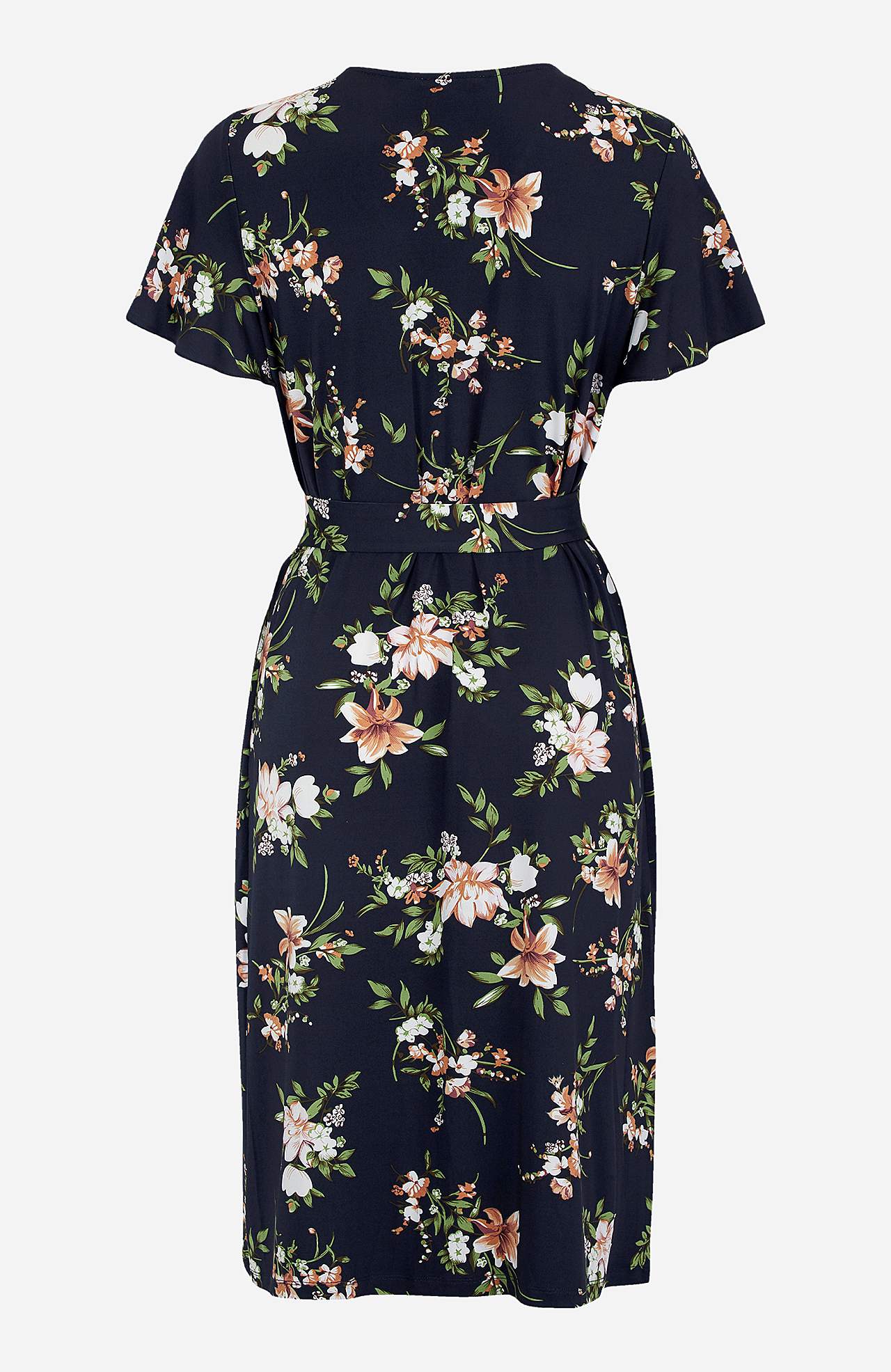Kuviollinen kietaisumekko trikoosta