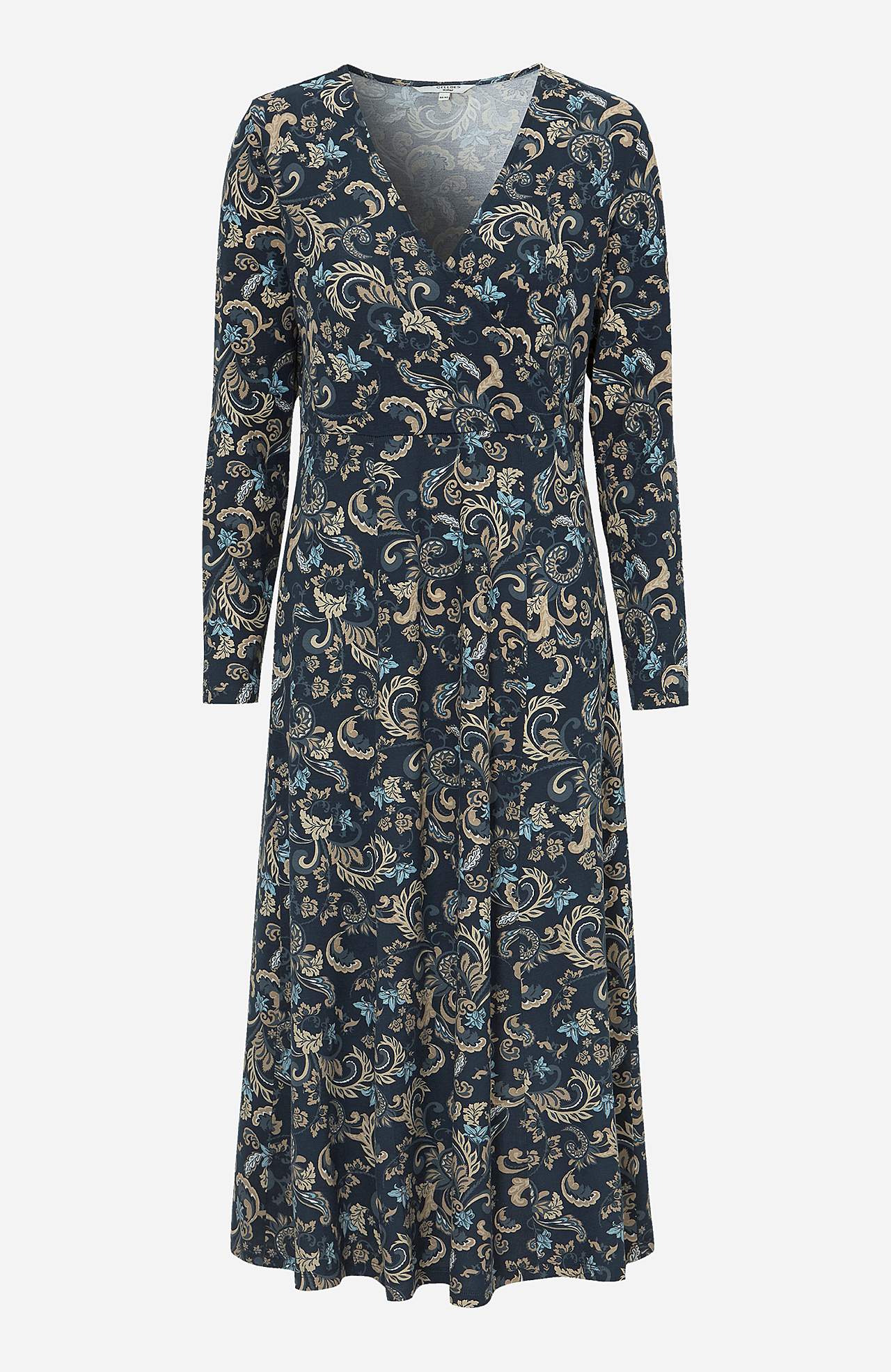 Kuviollinen kietaisumekko trikoosta Elina