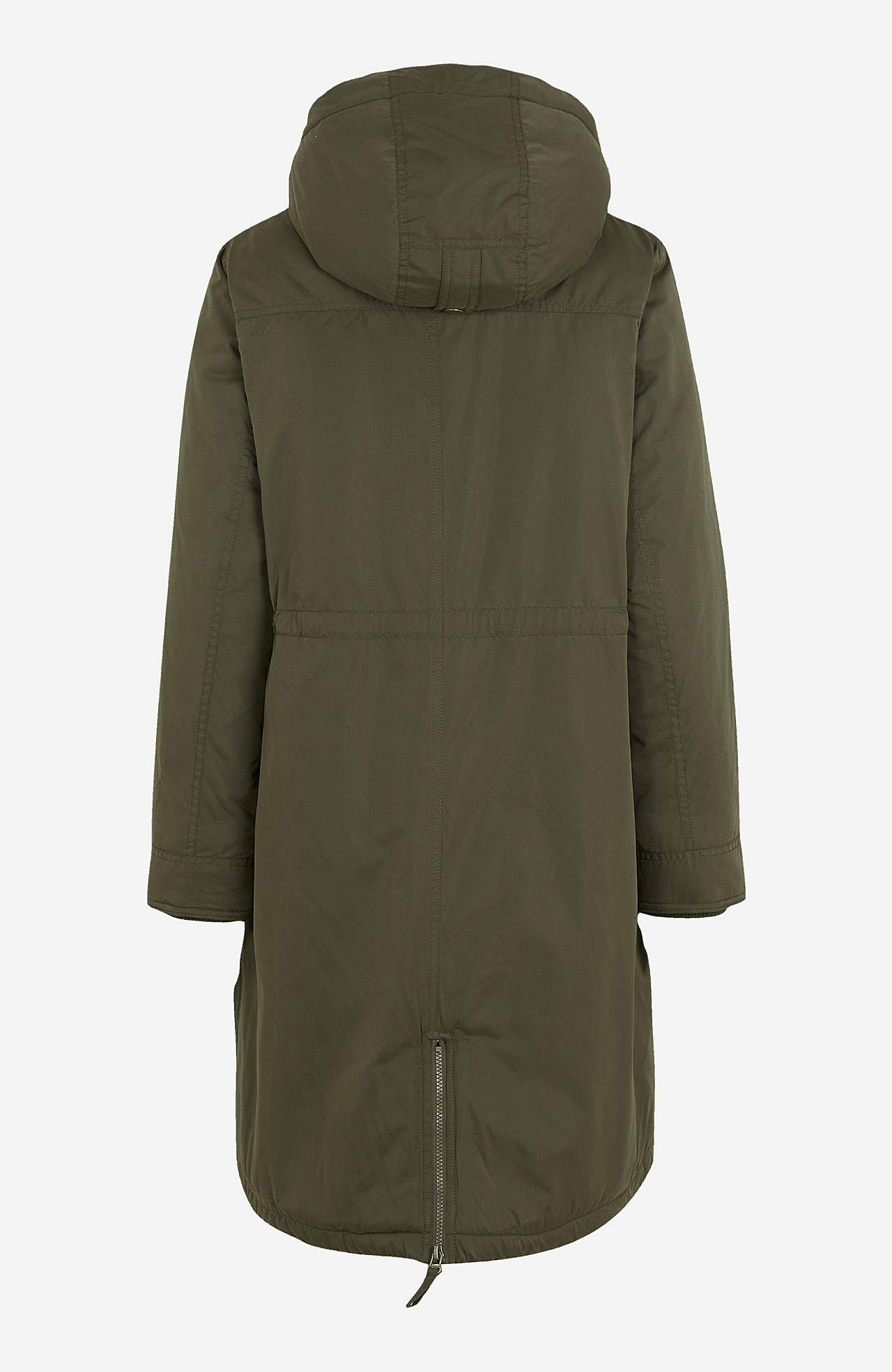 Parka nukkavuoratulla hupulla