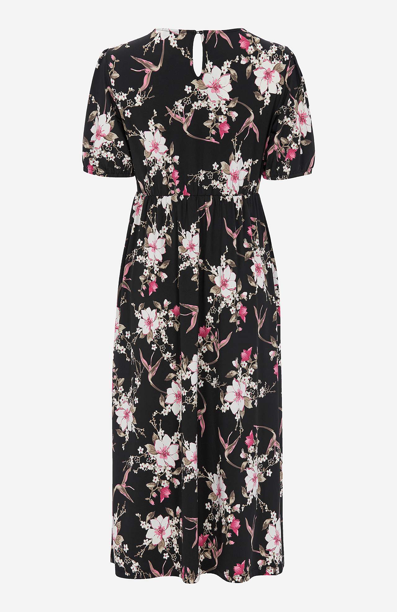 Kuviollinen midimekko myötäilevästä trikoosta