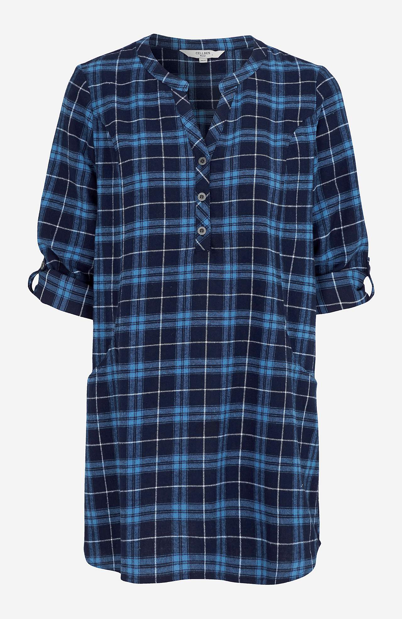 Ruudullinen tunika flanellista Christine