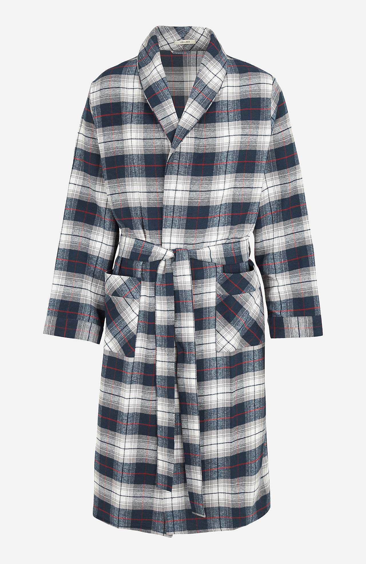 Ruudullinen aamutakki flanellista Frank