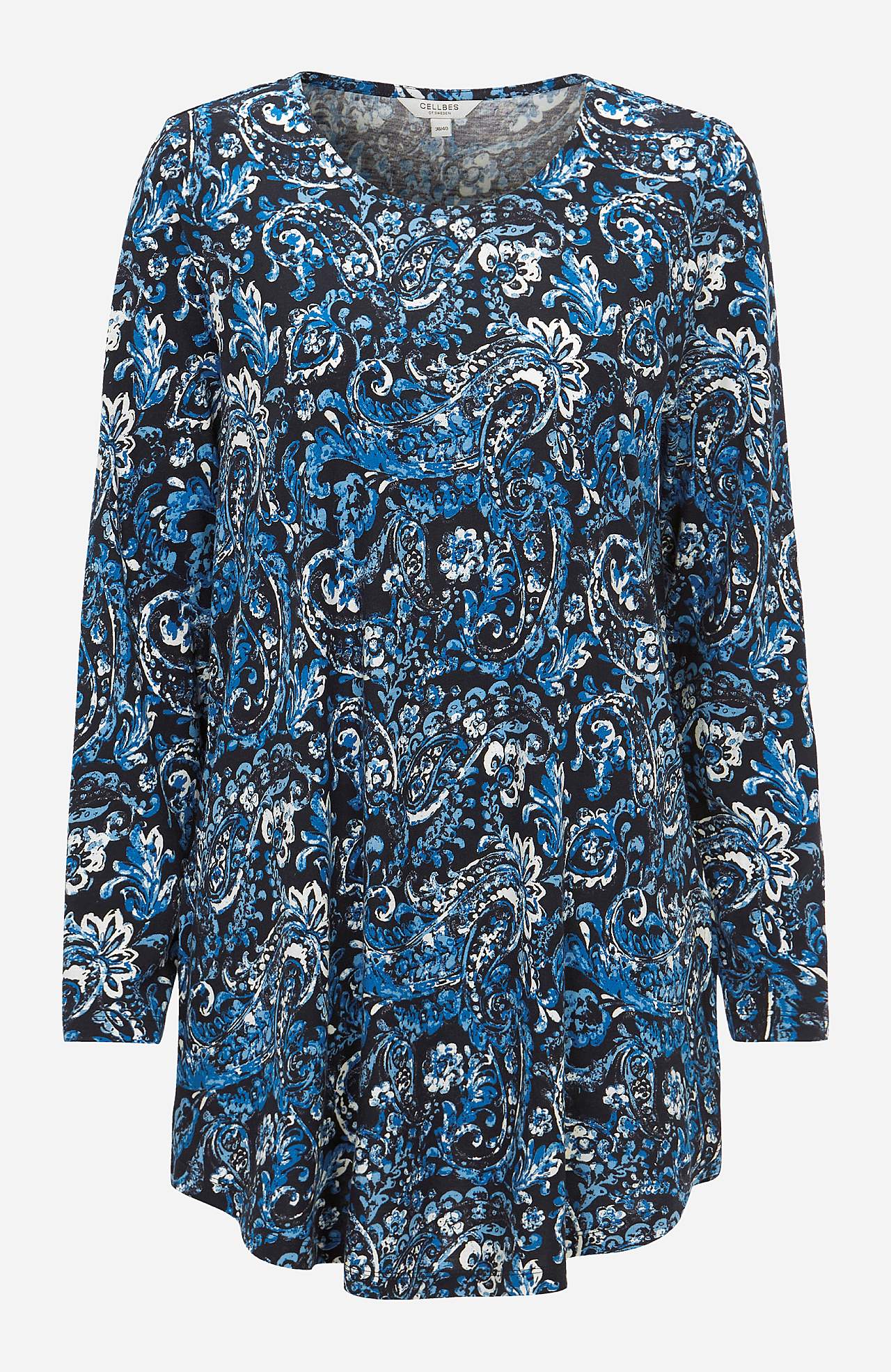 Kuviollinen trikootunika pitkillä hihoilla