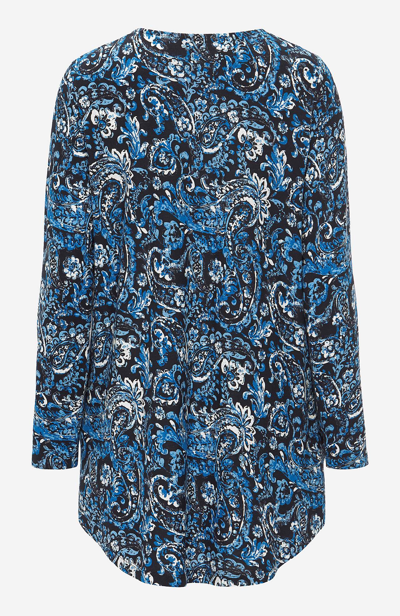 Kuviollinen trikootunika pitkillä hihoilla