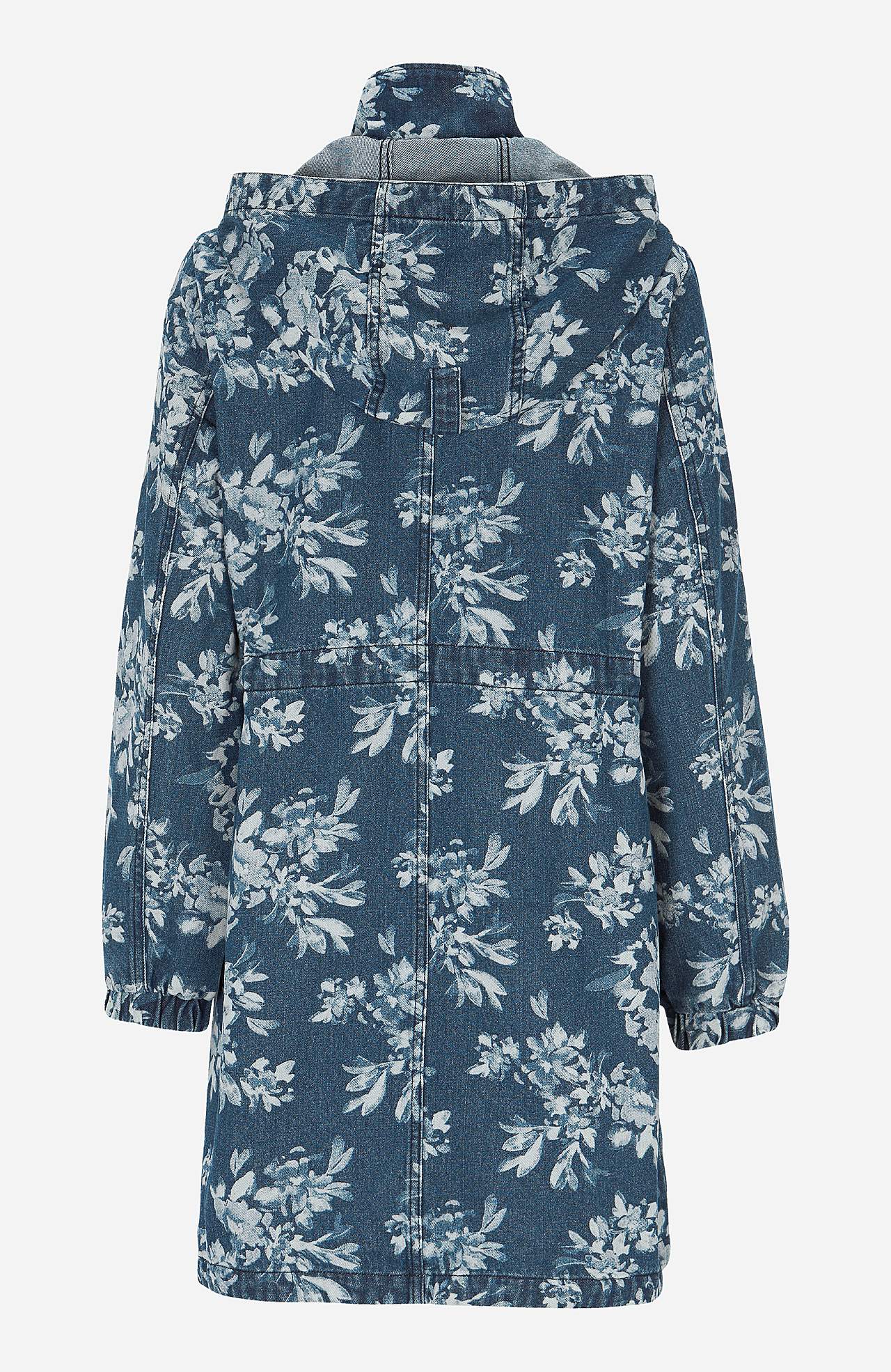 Kuvioitu parka denimistä