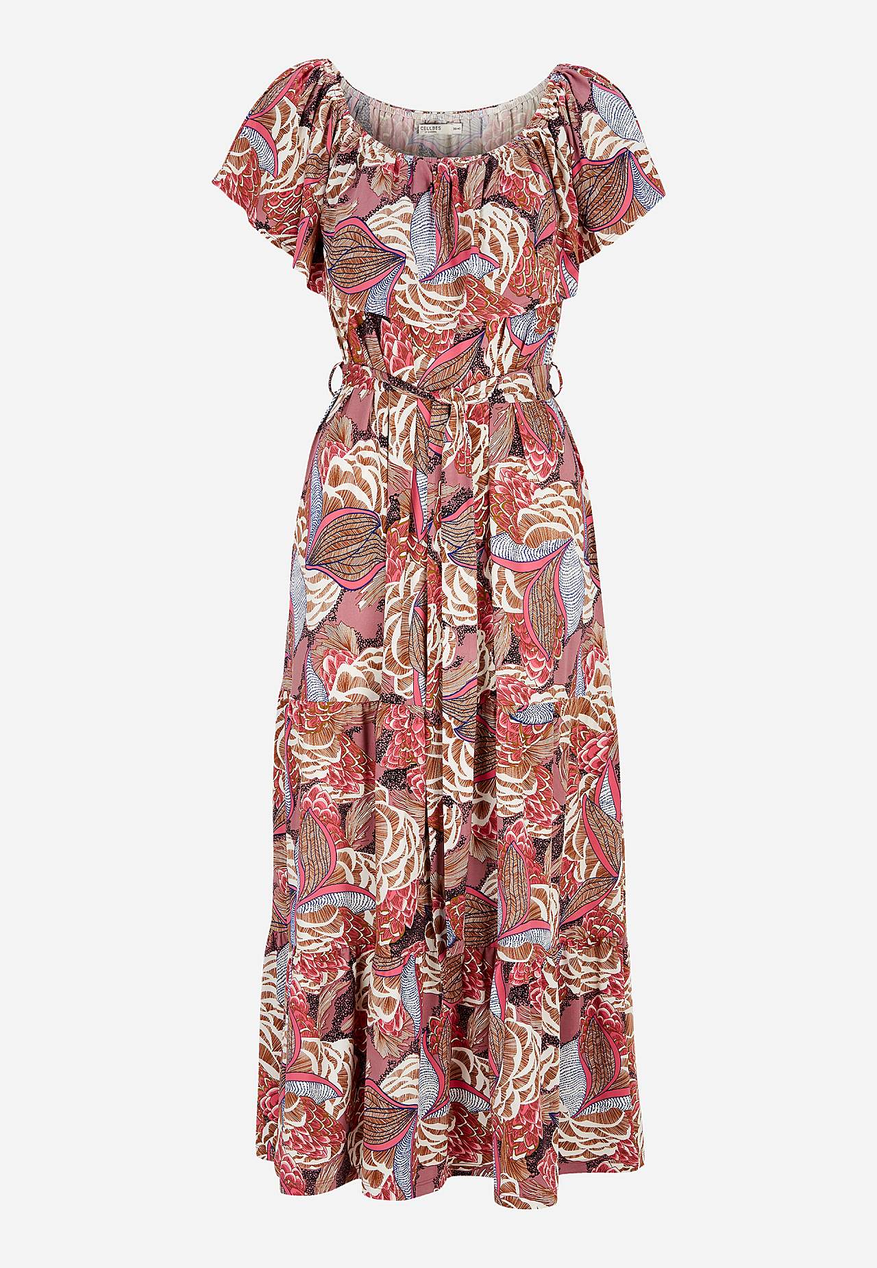 Kuvioitu off shoulder -mekko St Barts