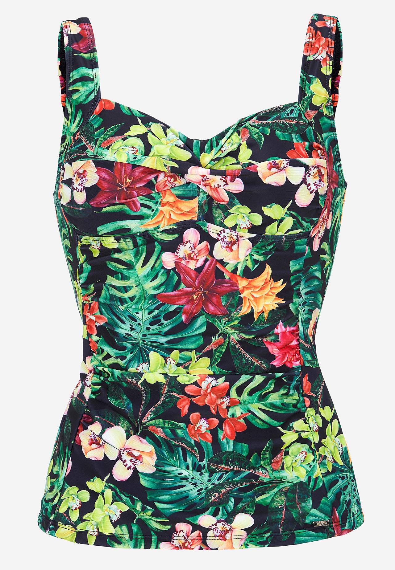 Kukkakuvioinen tankinitoppi muotoilueffektillä