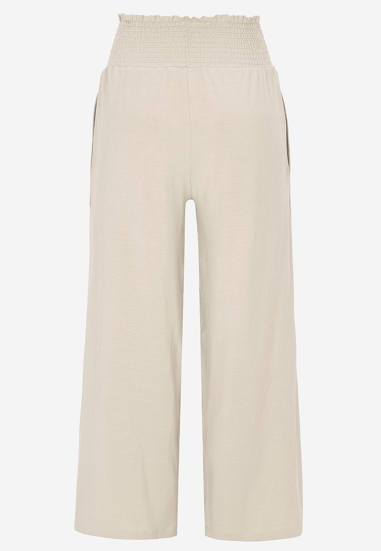 Pehmeät trikoohousut laskostetulla joustavalla vyötäröllä Liv