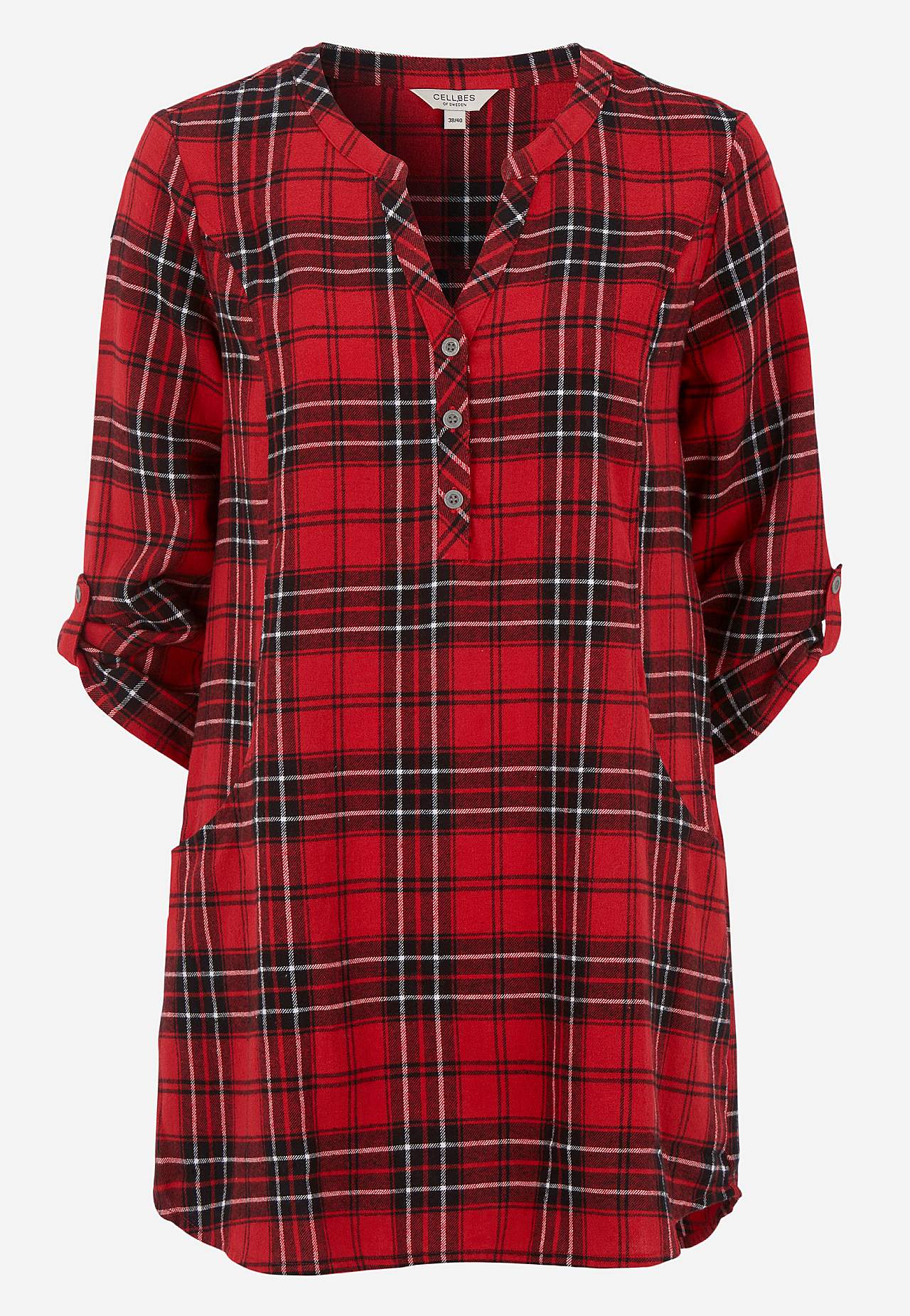 Tunika flanellista taskuilla