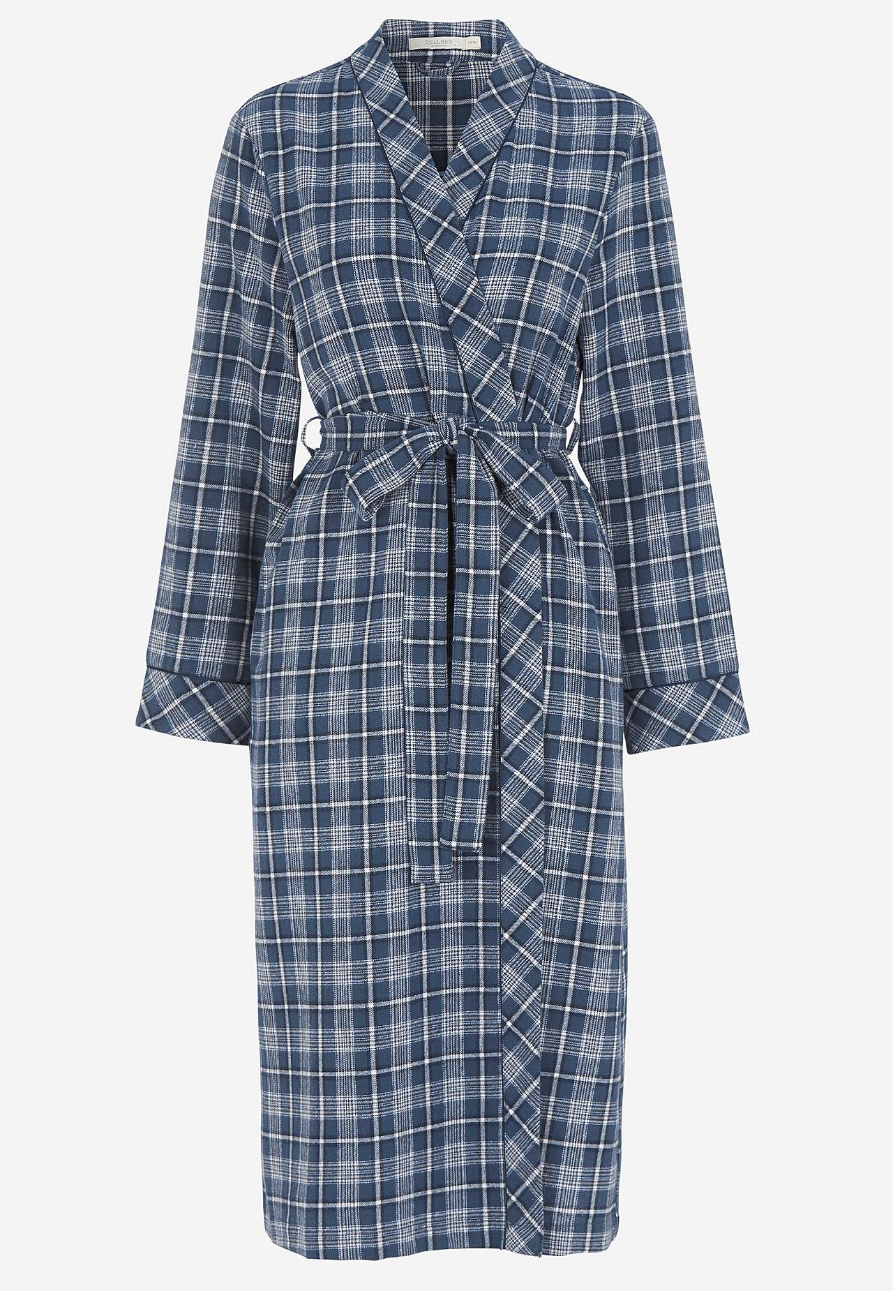 Ruudullinen aamutakki flanellista