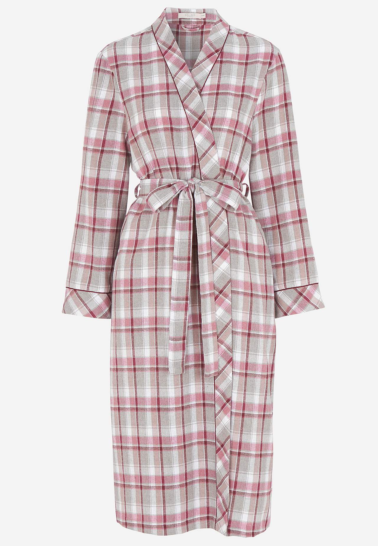 Ruudullinen aamutakki flanellista
