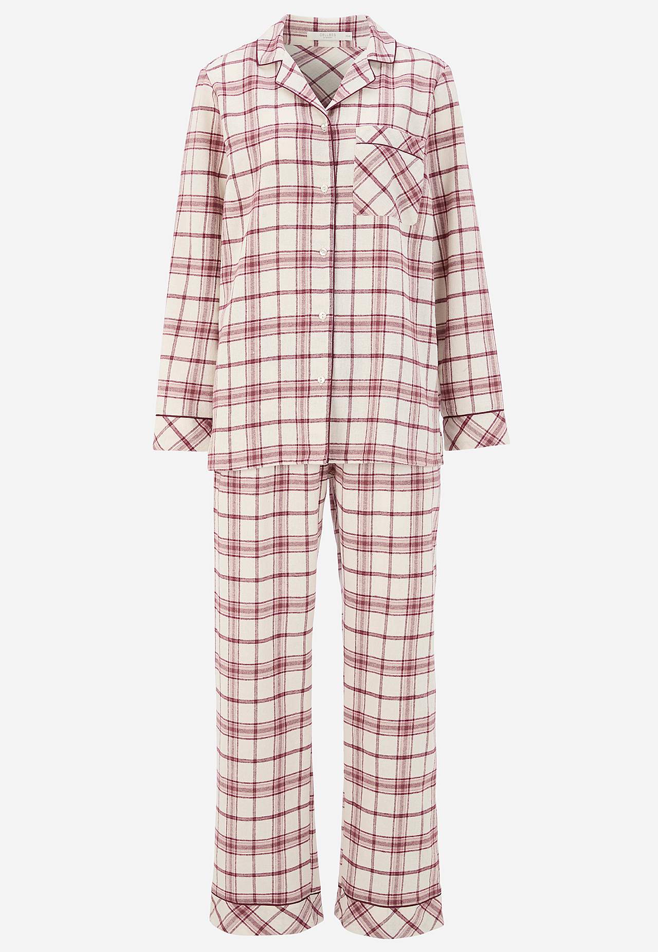 Ruudullinen pyjama flanellista