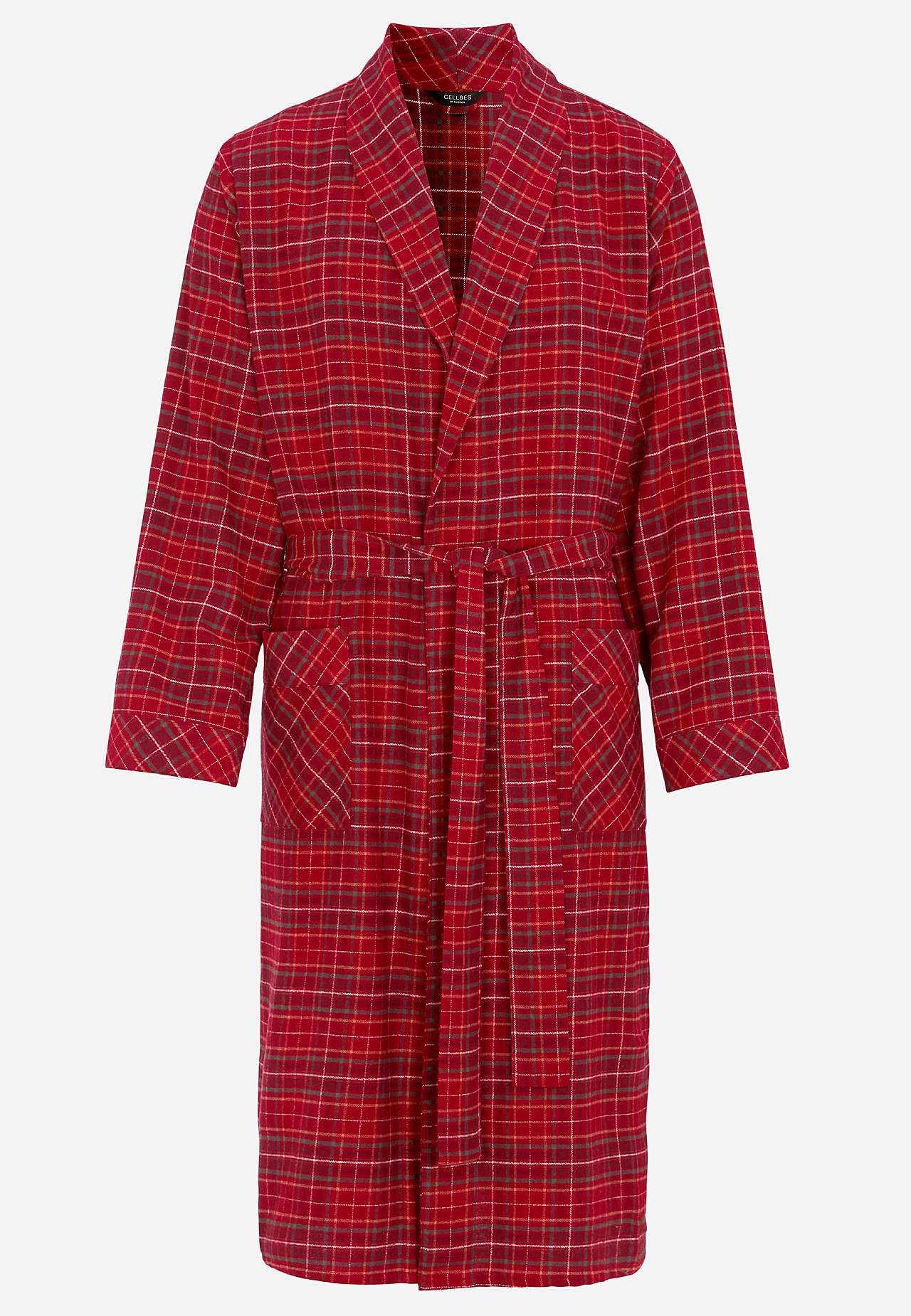Ruudullinen aamutakki flanellista