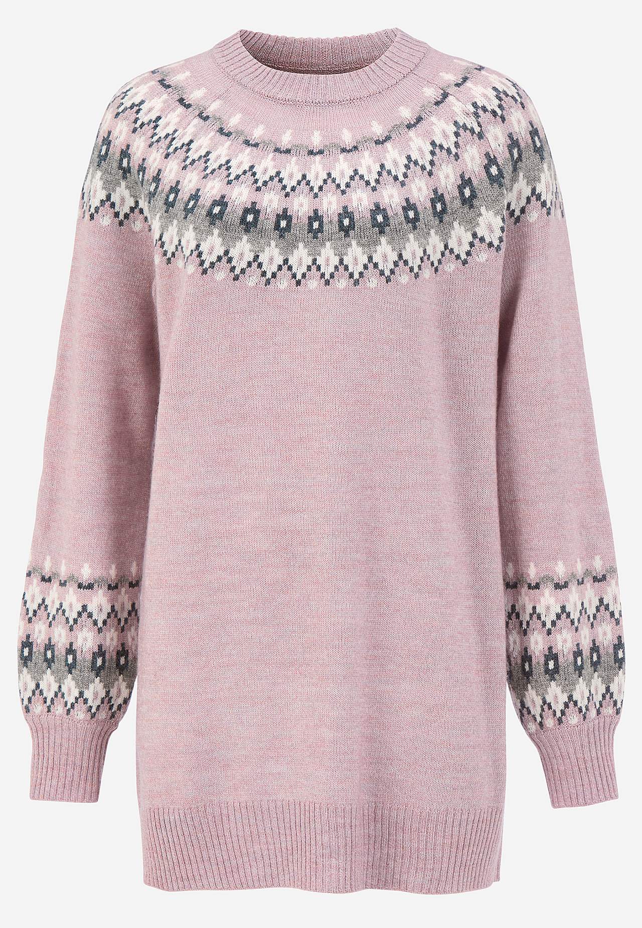 Neulottu, jacquard-kuvioinen pusero