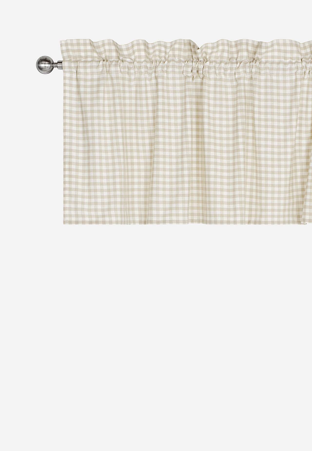 Kudottu, ruudullinen verhokappa
