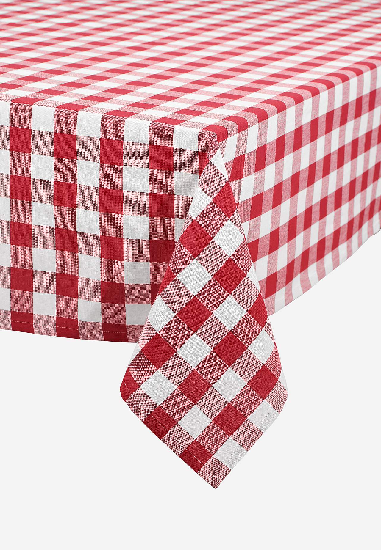 Kudottu, ruudullinen pöytäliina