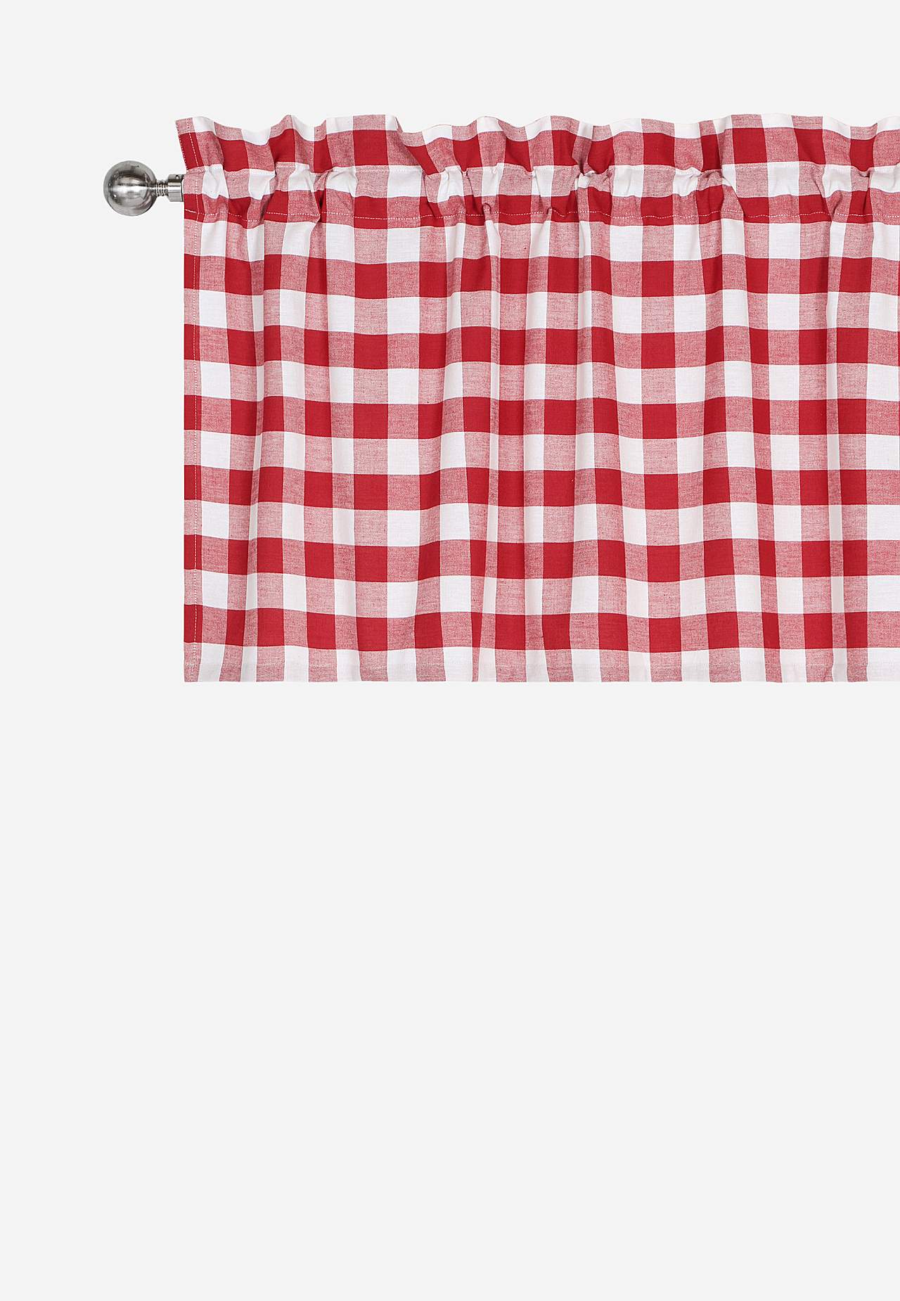 Kudottu, ruudullinen verhokappa
