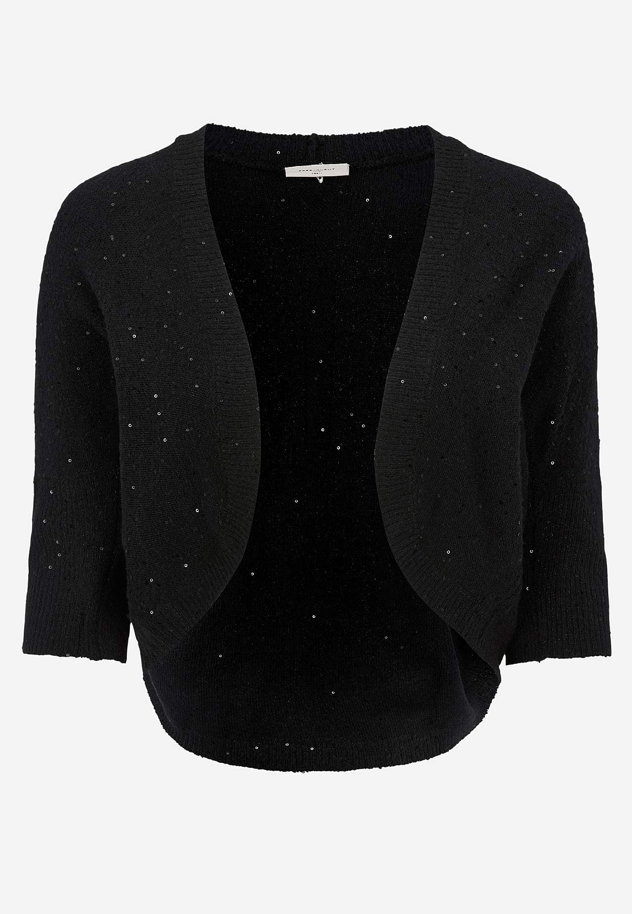 Neulottu bolero paljeteilla