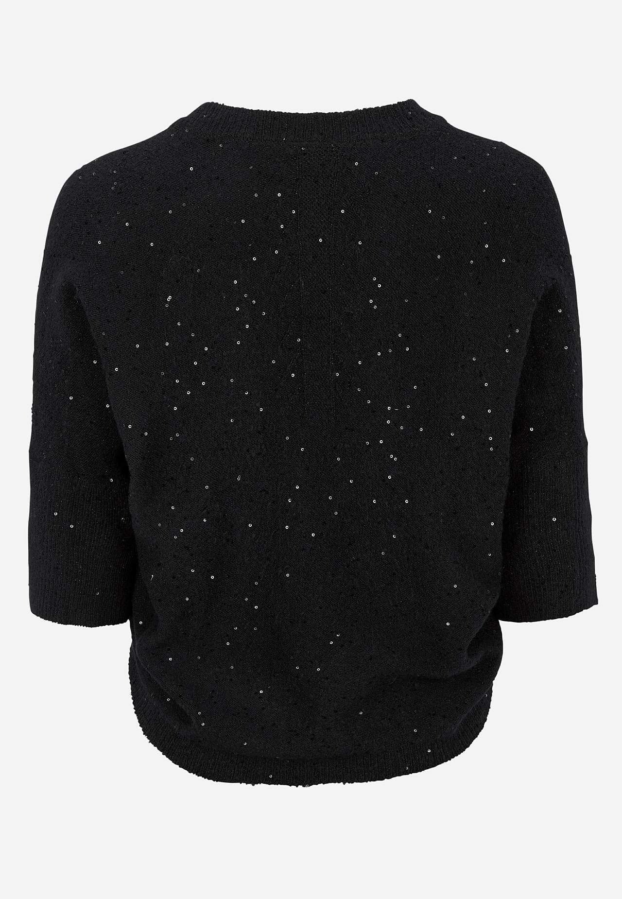 Neulottu bolero paljeteilla