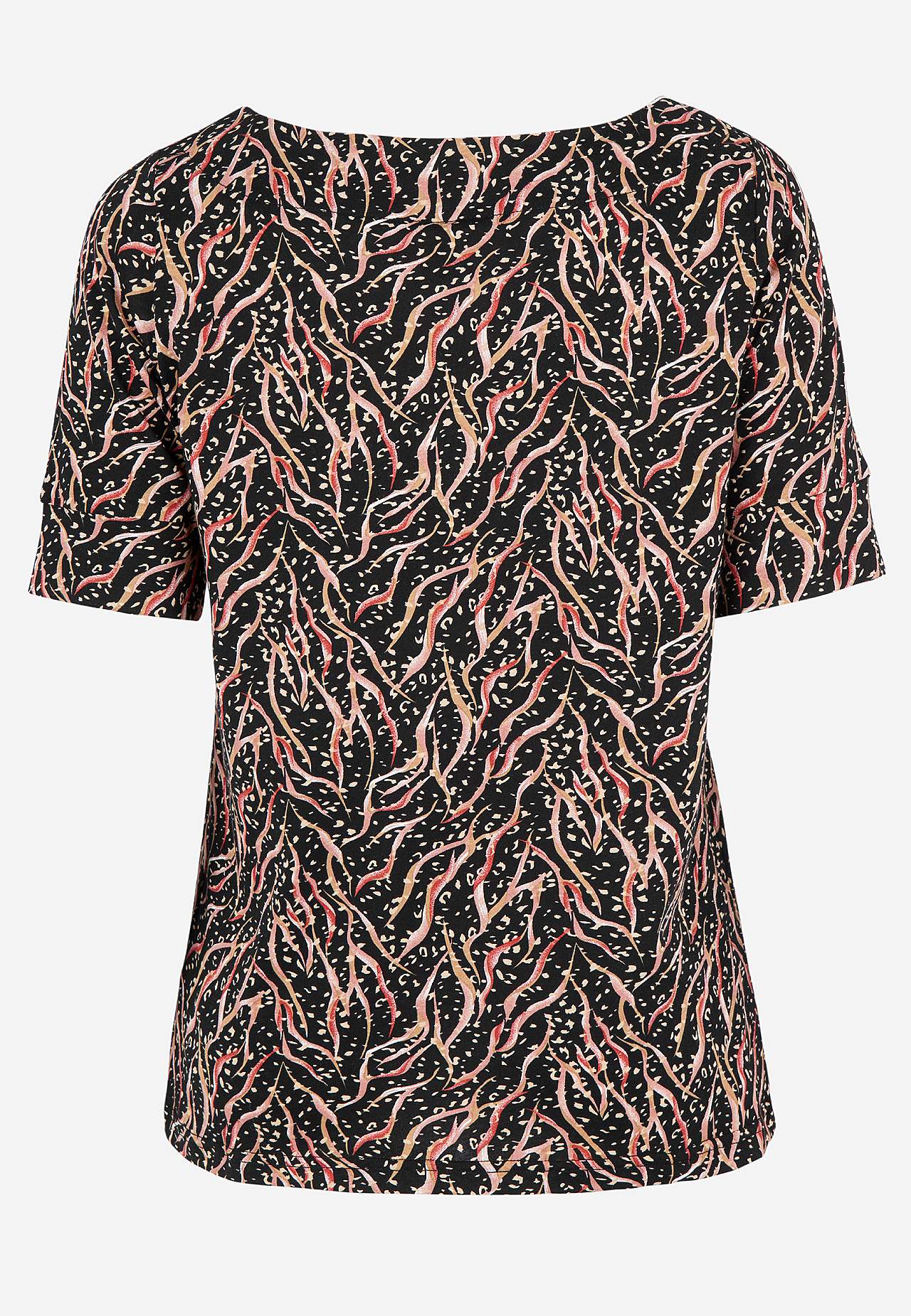 Kuviollinen trikootoppi lyhyillä hihoilla
